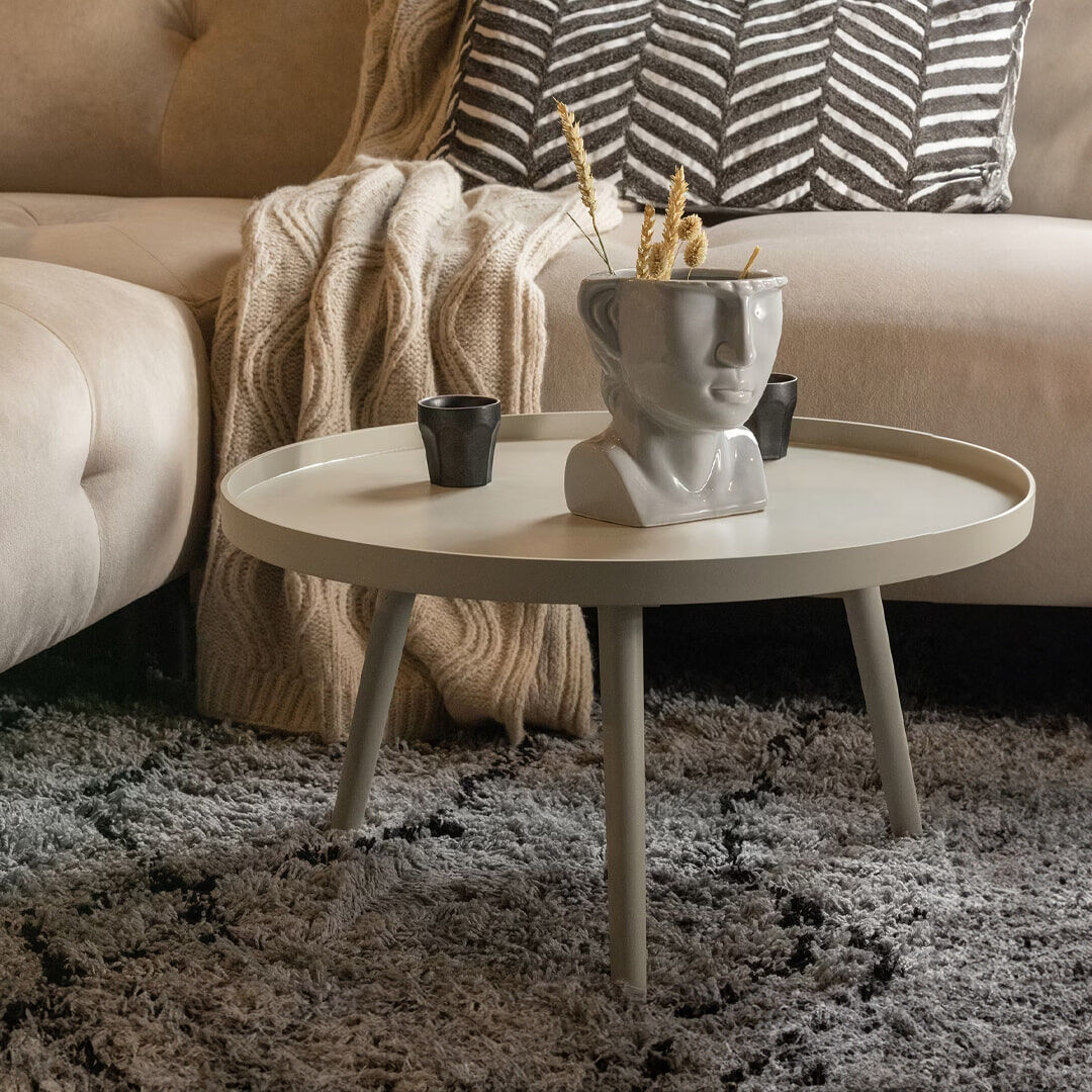 WOOOD Ronde Bijzettafel Mesa Ø60cm - Zand - 8714713160846