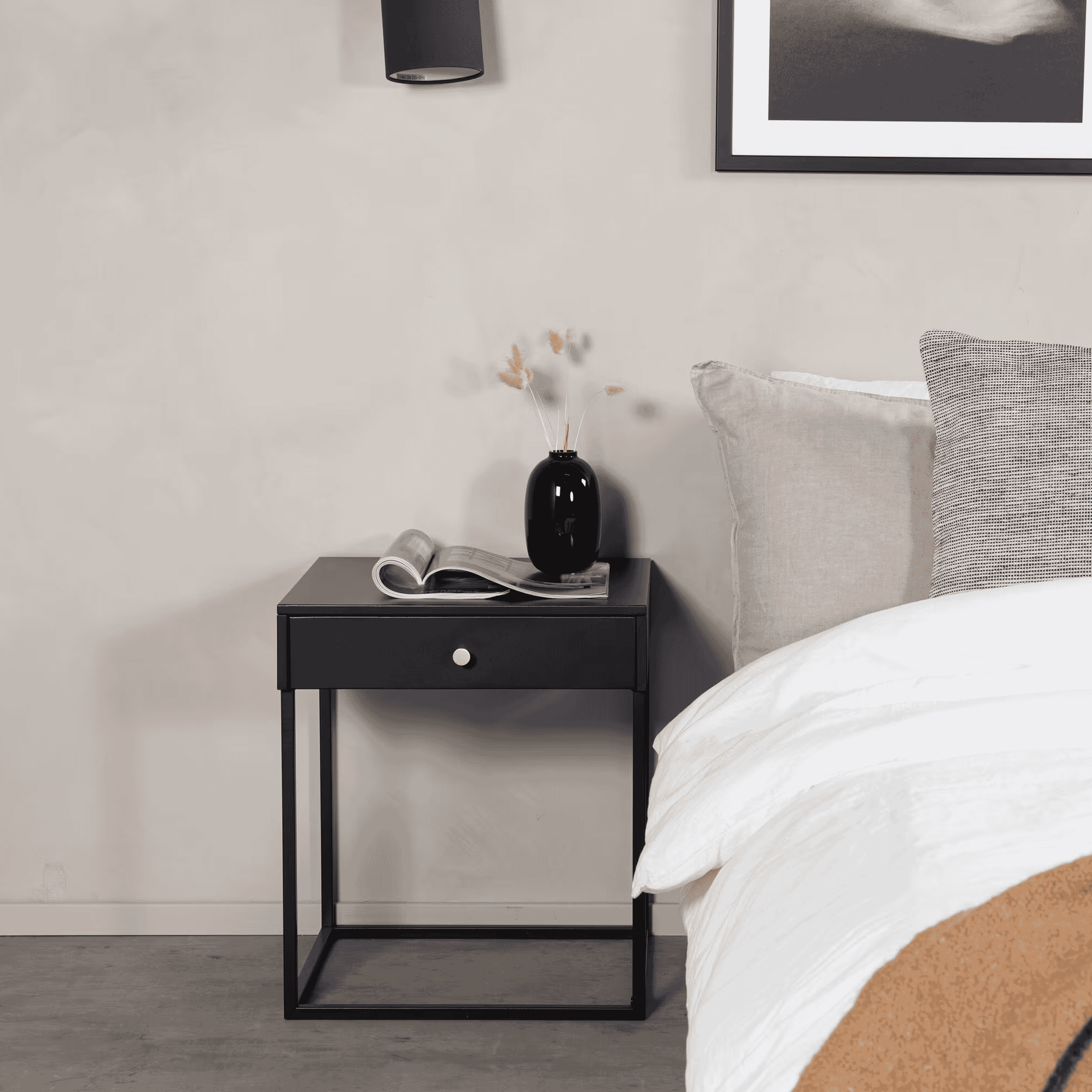 Nohr Nachtkastje Shaune Met 1 lade - Zwart - 7350107087736