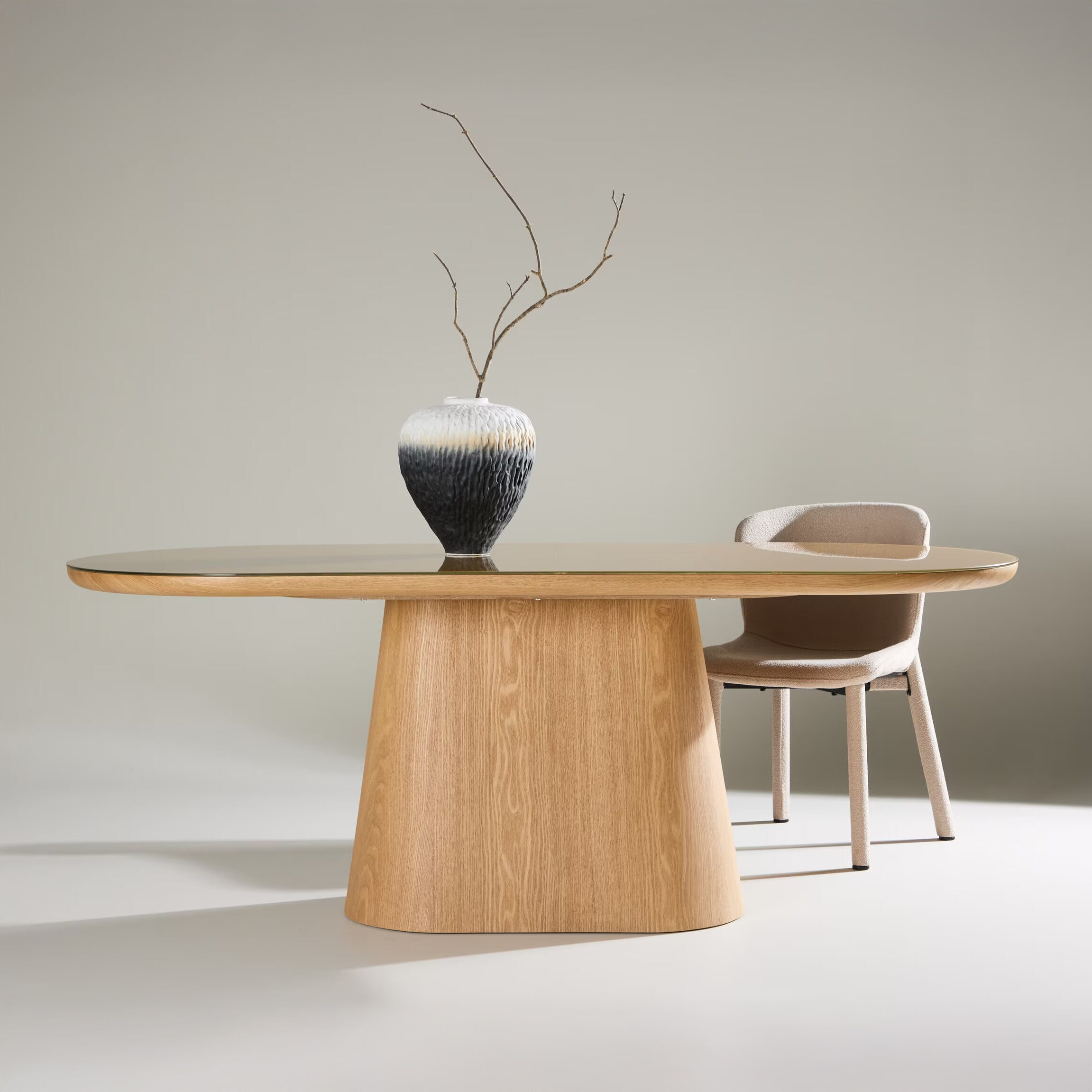 Nohr Ovale Eettafel Nateshia MDF, 200 x 90cm - Naturel - Ovaal - 7340220833334