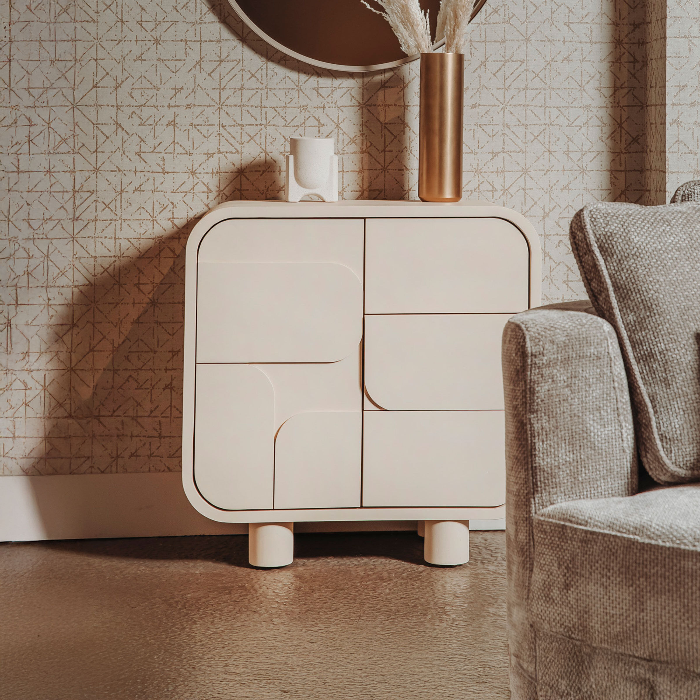 Tower Living Opbergkastje Alviano 80 x 80cm - Beige - 9503699366743