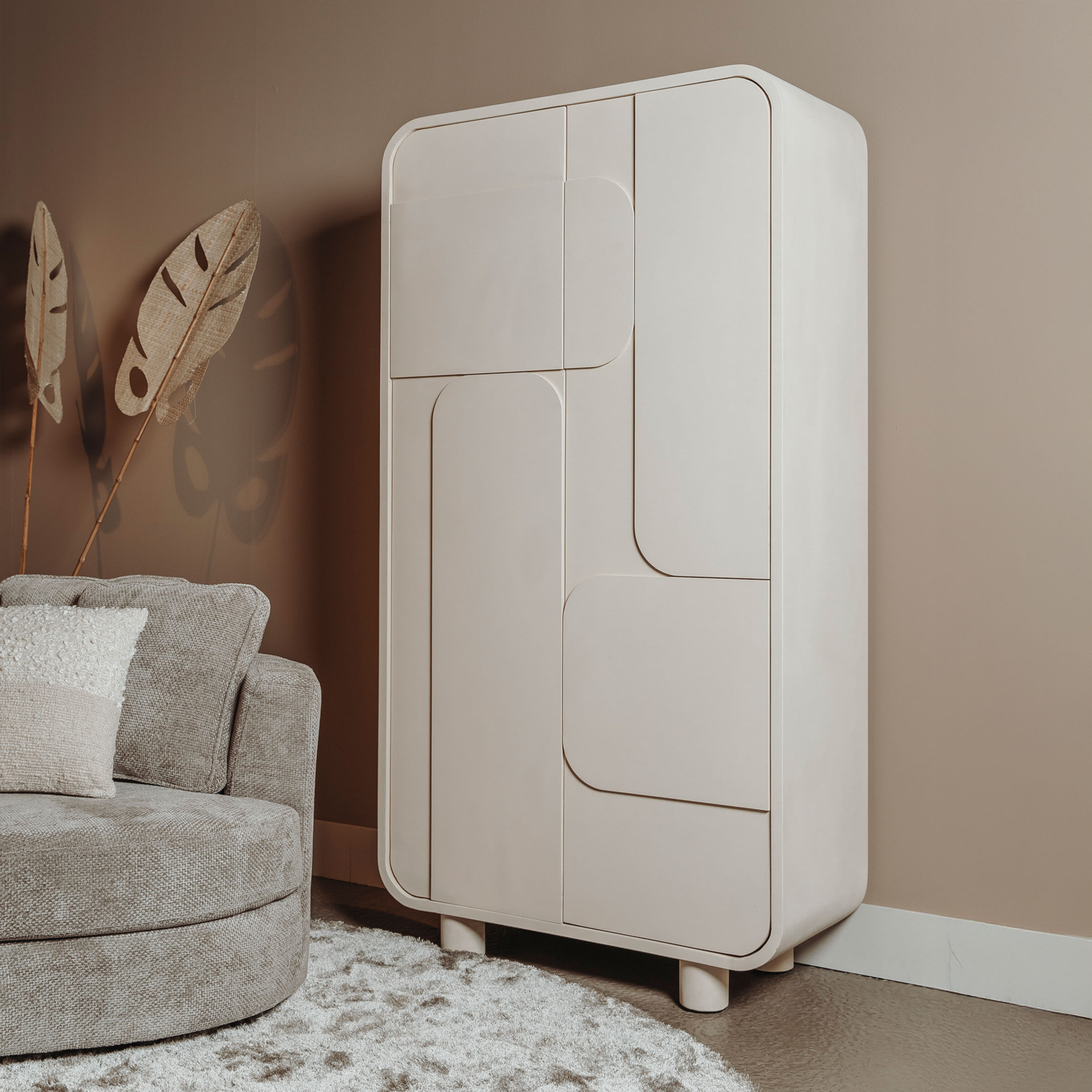 Tower Living Opbergkast Alviano 190 x 100cm - Beige - 9506366642423