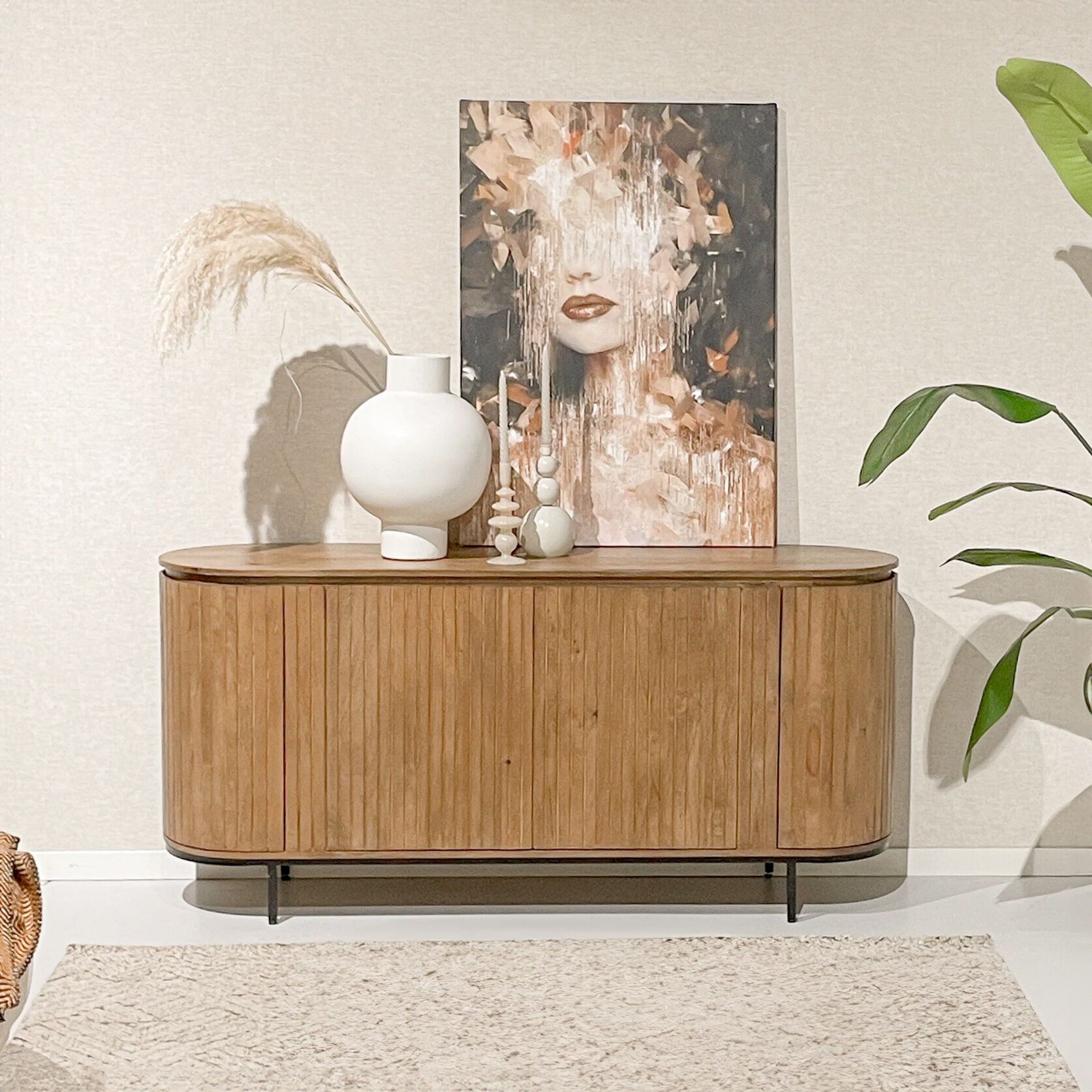 Livingfurn Dressoir Noor Mangohout, 170cm - Naturel - 7439612643627