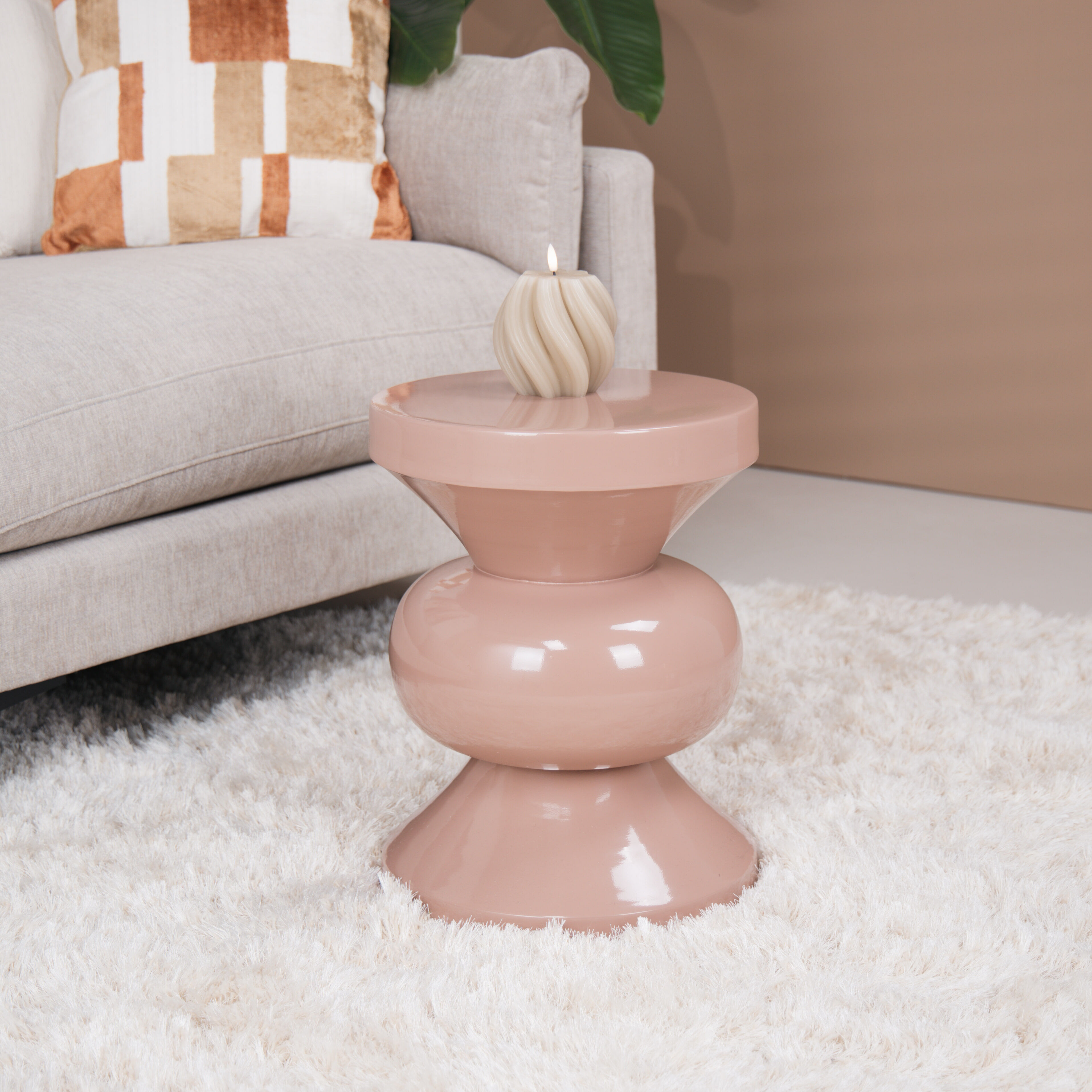 Brix Ronde Bijzettafel Ole 36cm - Vintage Roze - 7439613565508