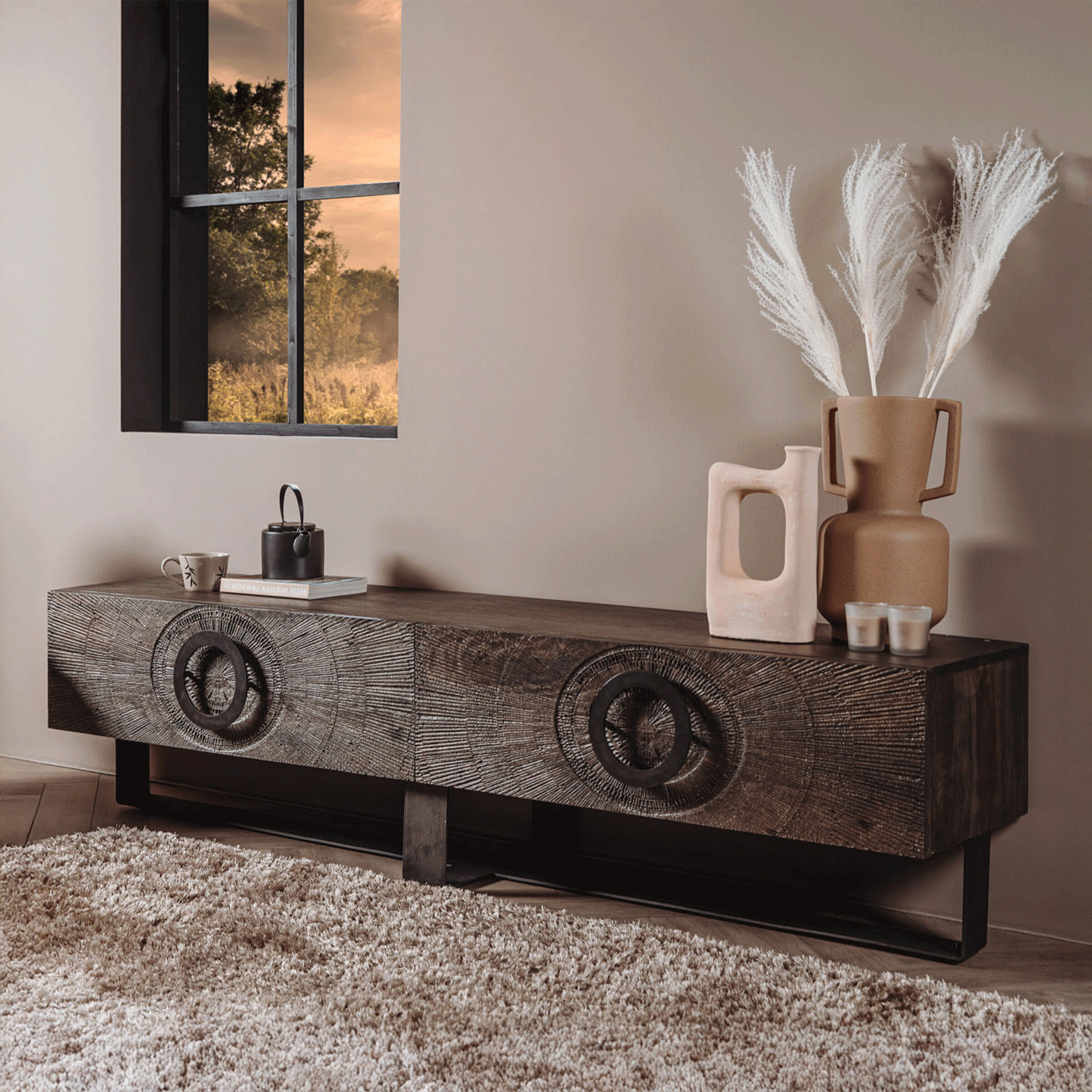 Tower Living TV-meubel Padua Mangohout, 200cm - Bruin - 9505216534963