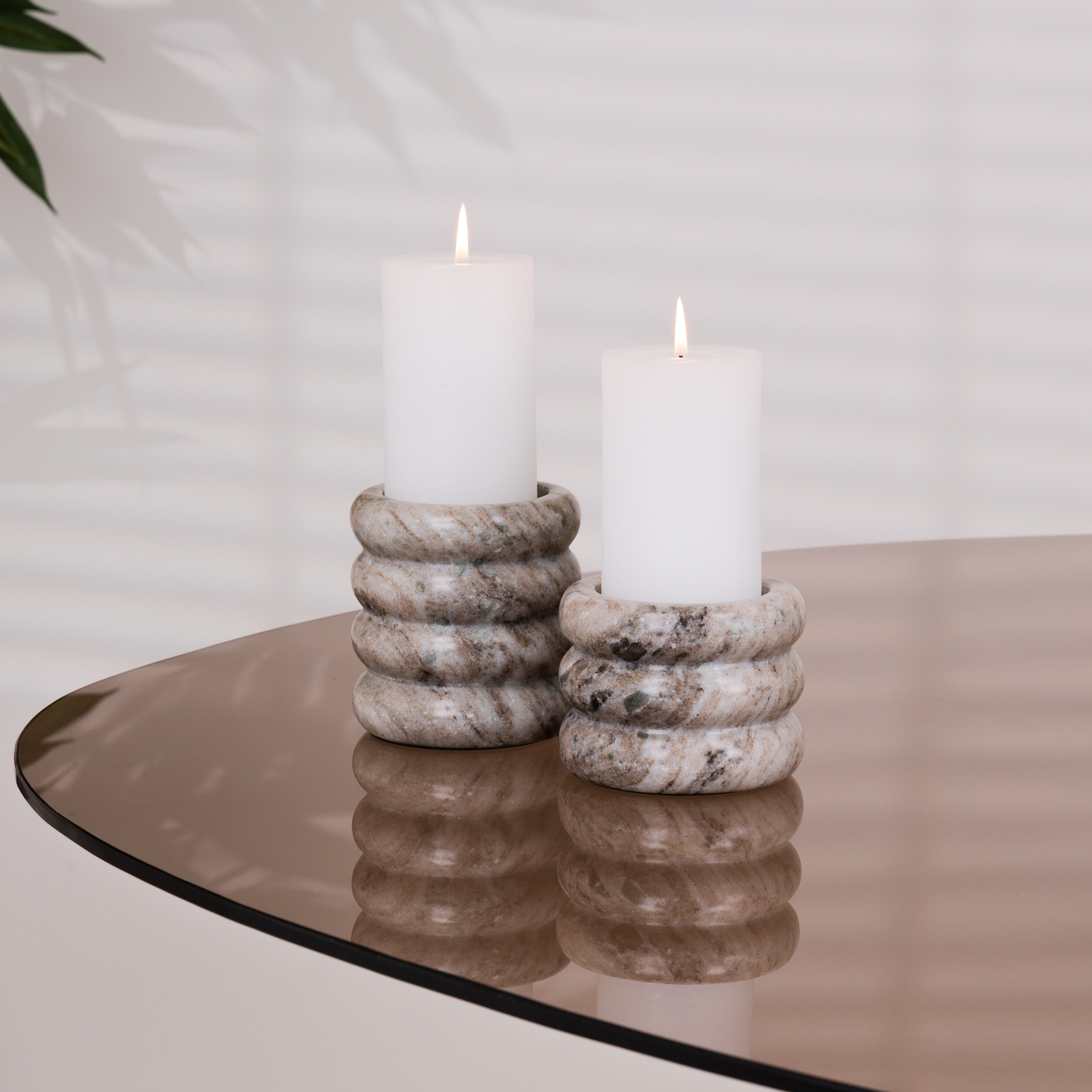 By-Boo Kaarshouder Paloma Marmer, Set van 2 stuks - Bruin - 8720874594246