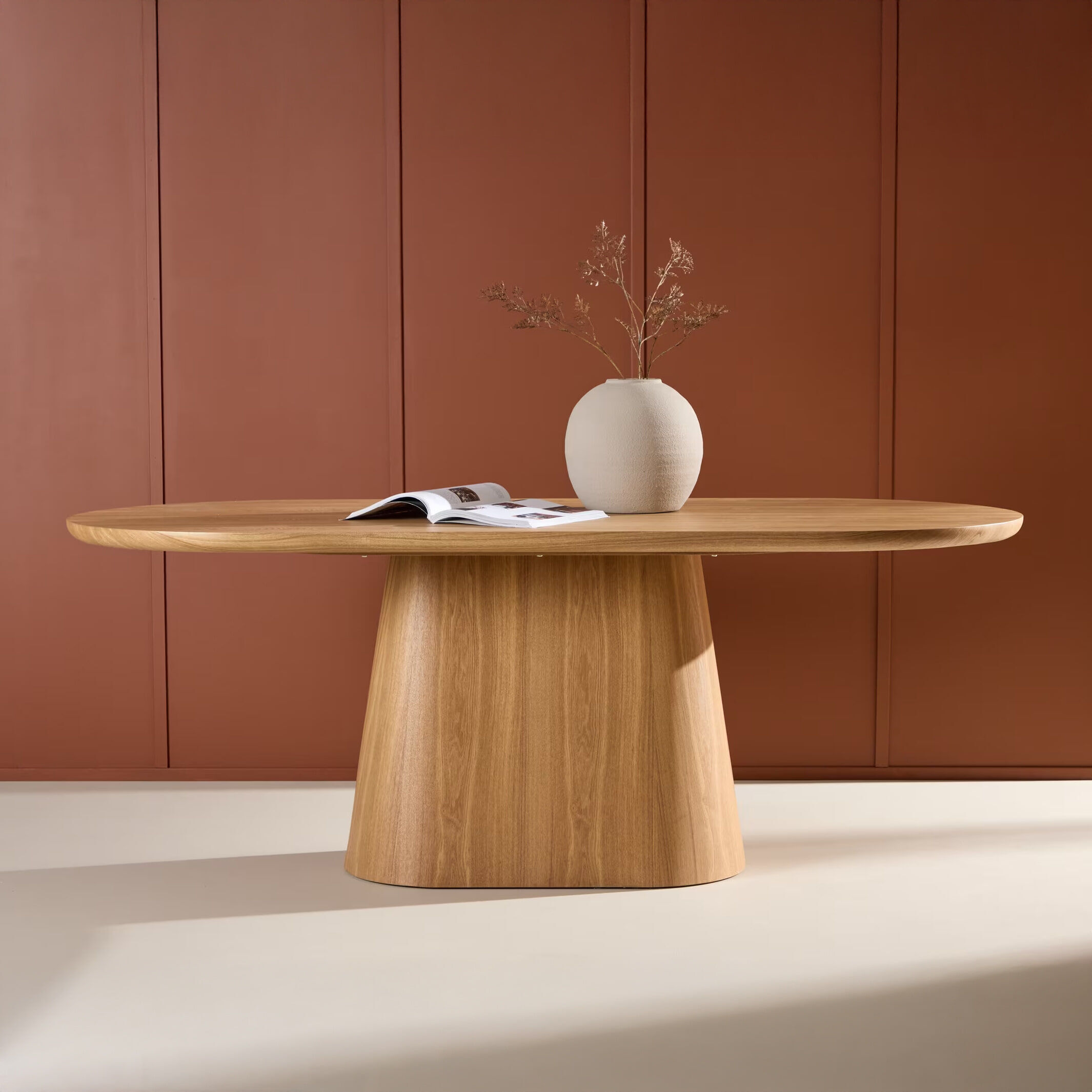 Nohr Ovale Eettafel Phong MDF, 200 x 90cm - Naturel - Ovaal - 7340220833181