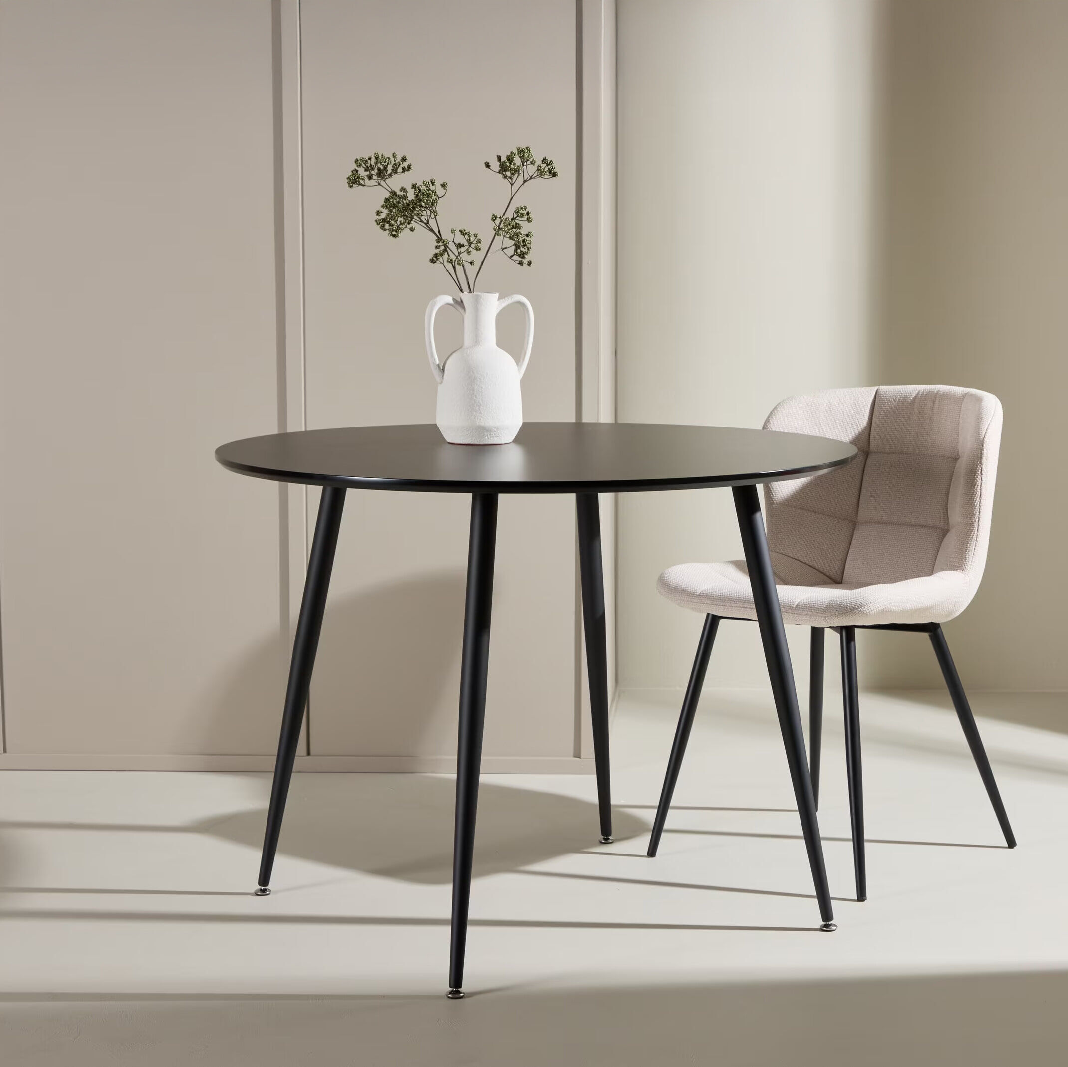 Nohr Ronde Eettafel Quennel 100cm, MDF - Zwart - 7340220808349