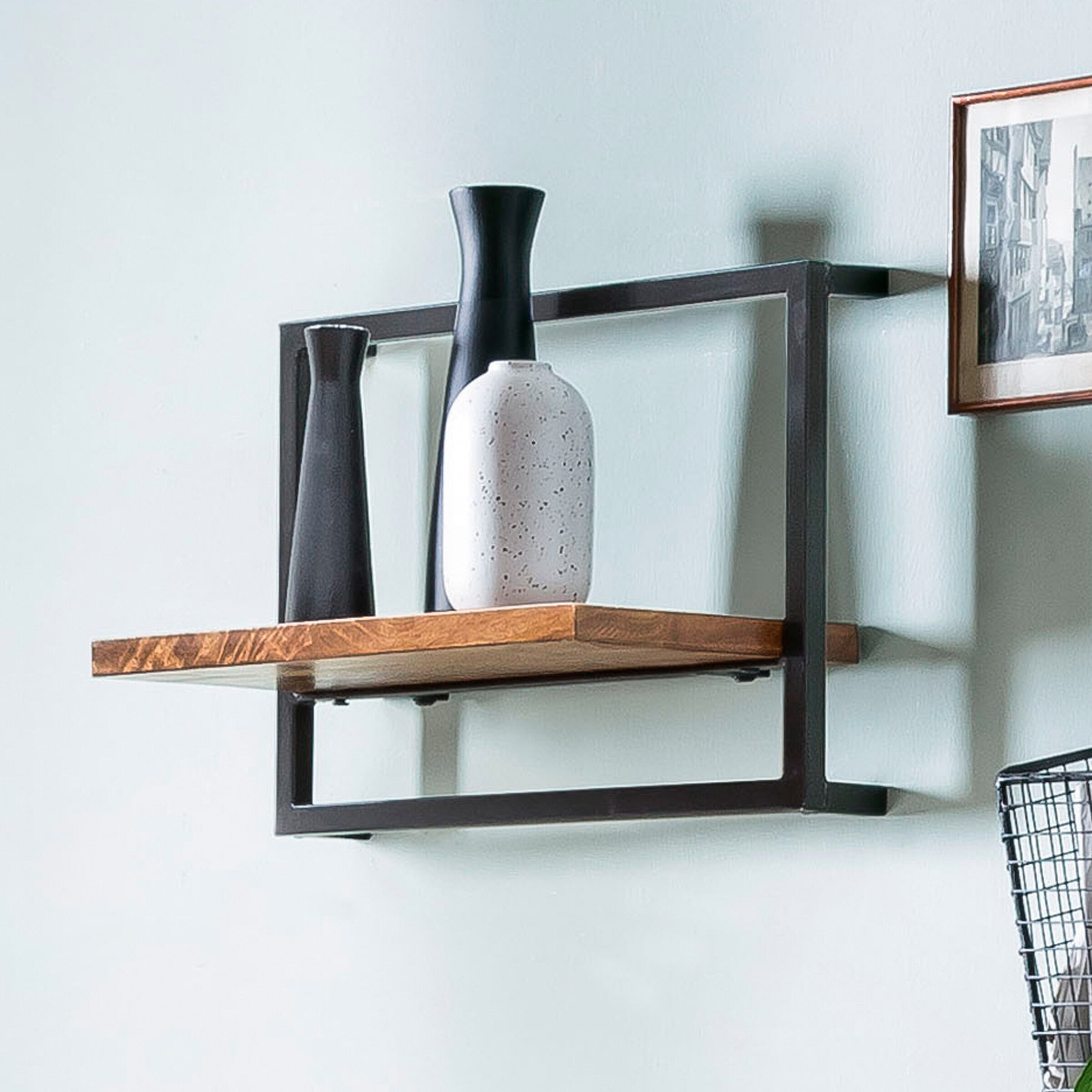 Artistiq Wandrek Jossue Mangohout en metaal, 35 x 65cm - Bruin - 4055195092473