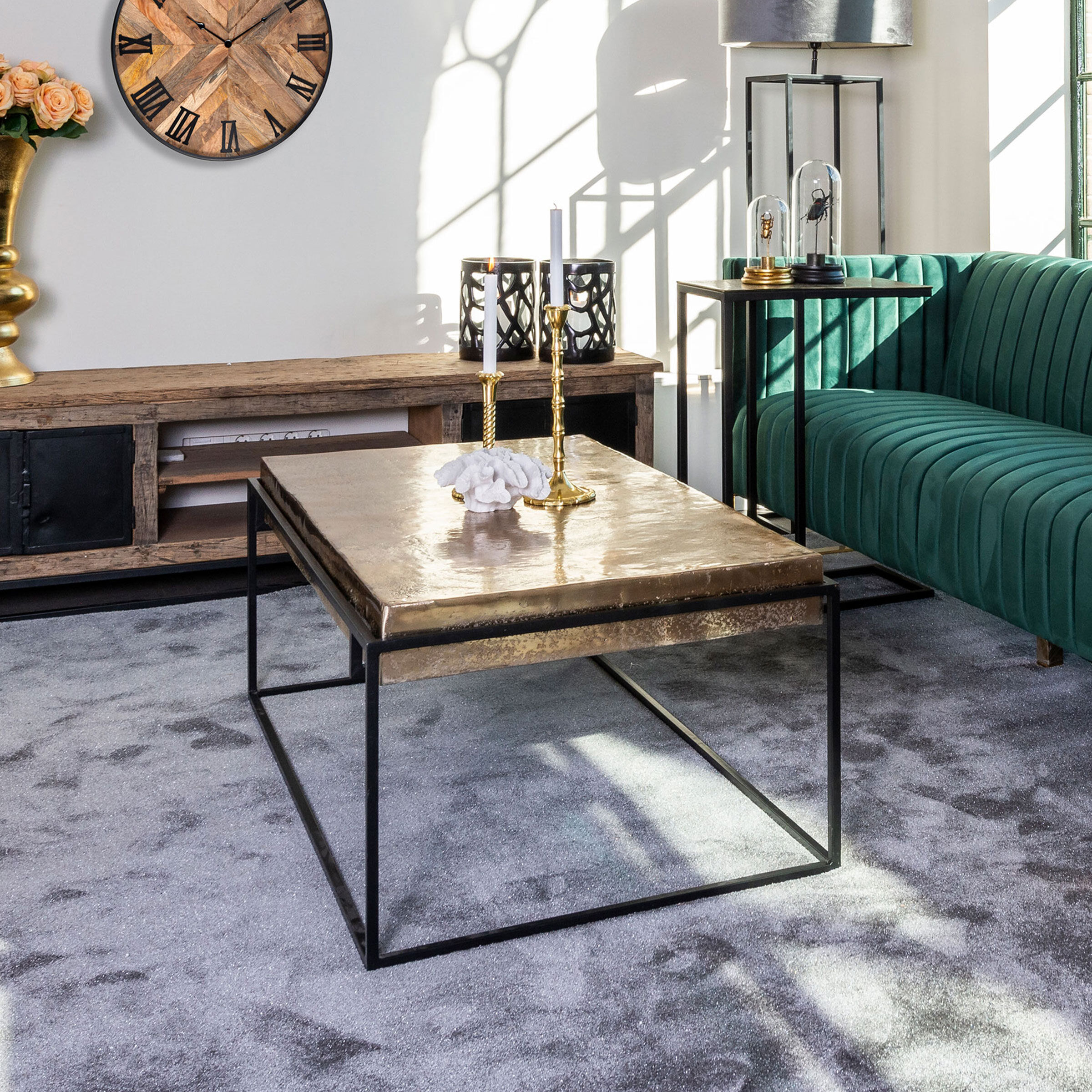 Richmond Salontafel Calloway 123 x 68cm - Champagne Gold / Zwart - 8720621605980