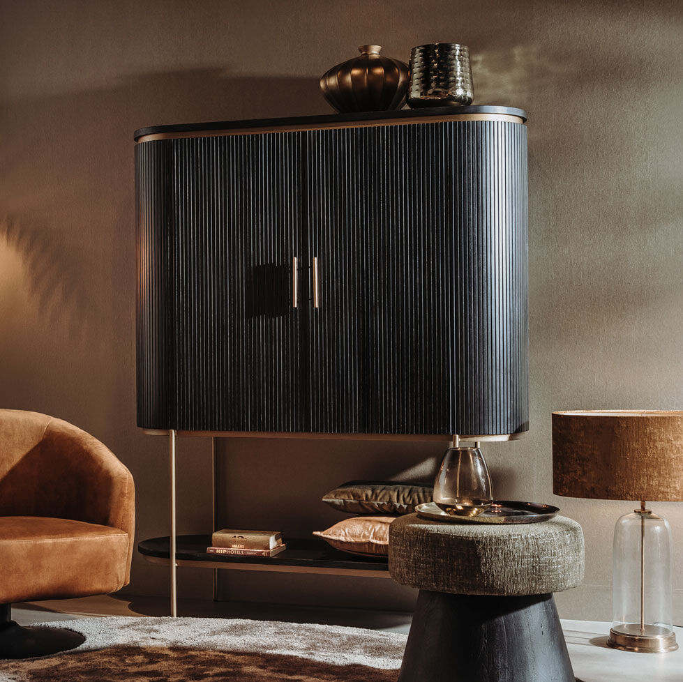 Tower Living Opbergkast Rivello Mangohout, 180 x 145cm - Zwart - 9501149524750