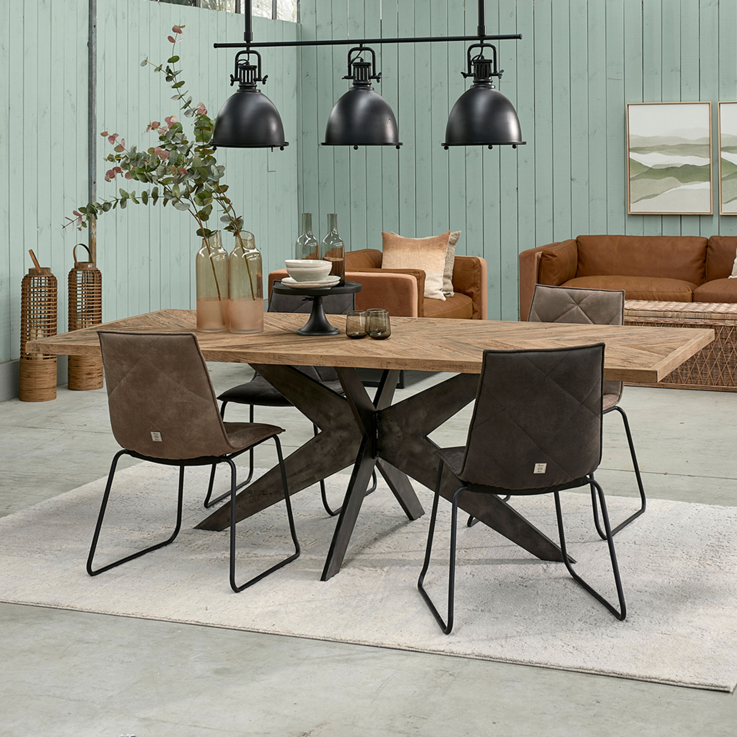 Rivièra Maison Eettafel Falcon Crest 230 x 100cm - Hout - 8720142238957