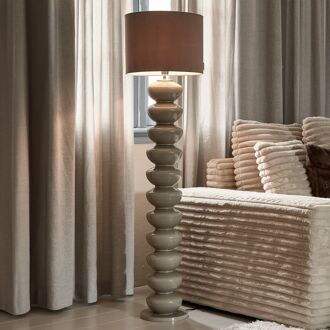 Rivièra Maison Vloerlamp Beaugrand Glas, 130cm hoog - Beige (excl. kap) - 8720794034785