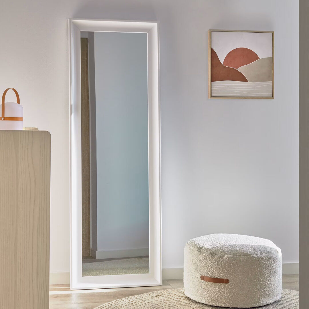 Kave Home Spiegel Romila, 158.5 x 52cm - Wit - Passpiegel - 8433840633619