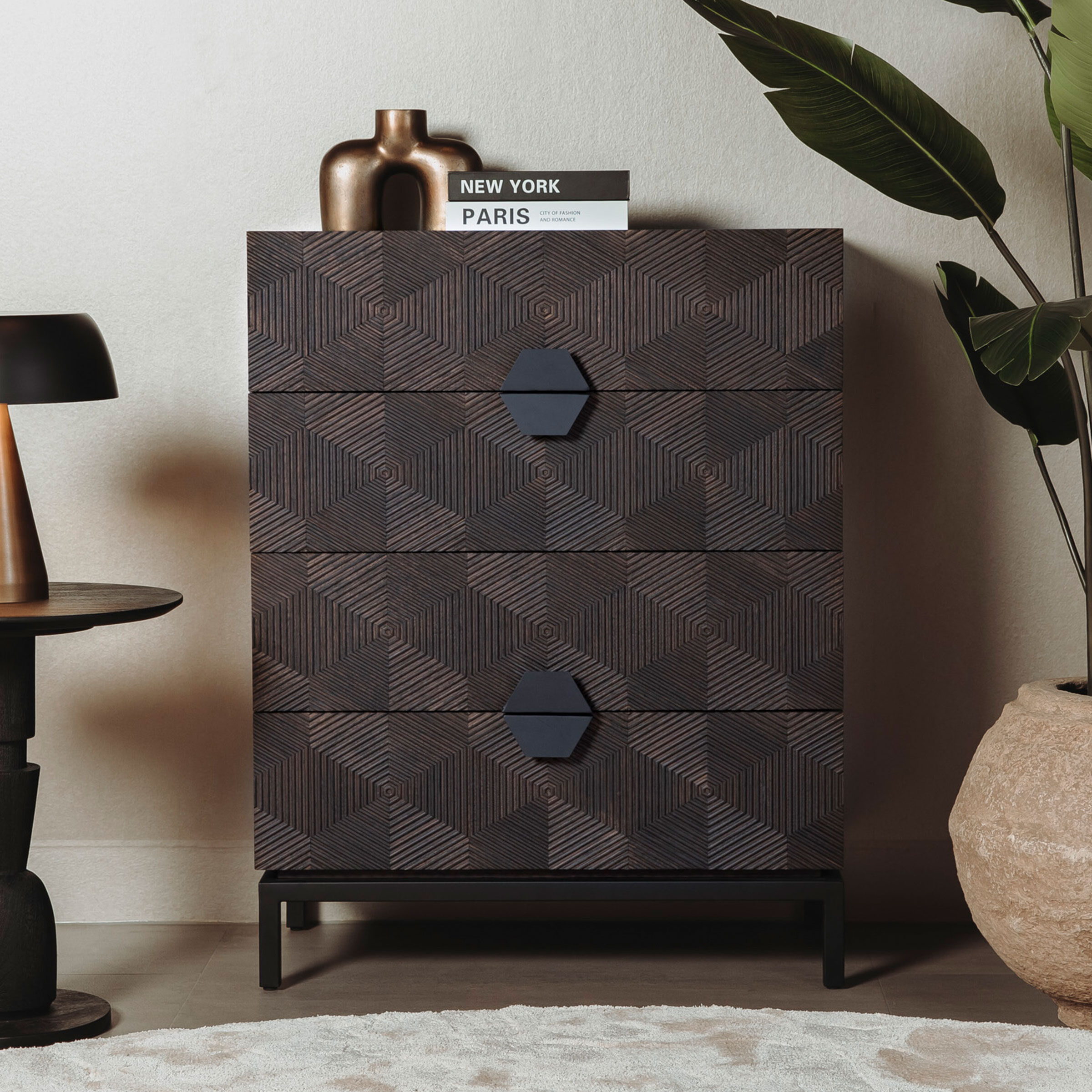 Tower Living Ladekast San Marino Eiken, Met 4 laden - Bruin - 9503998663246