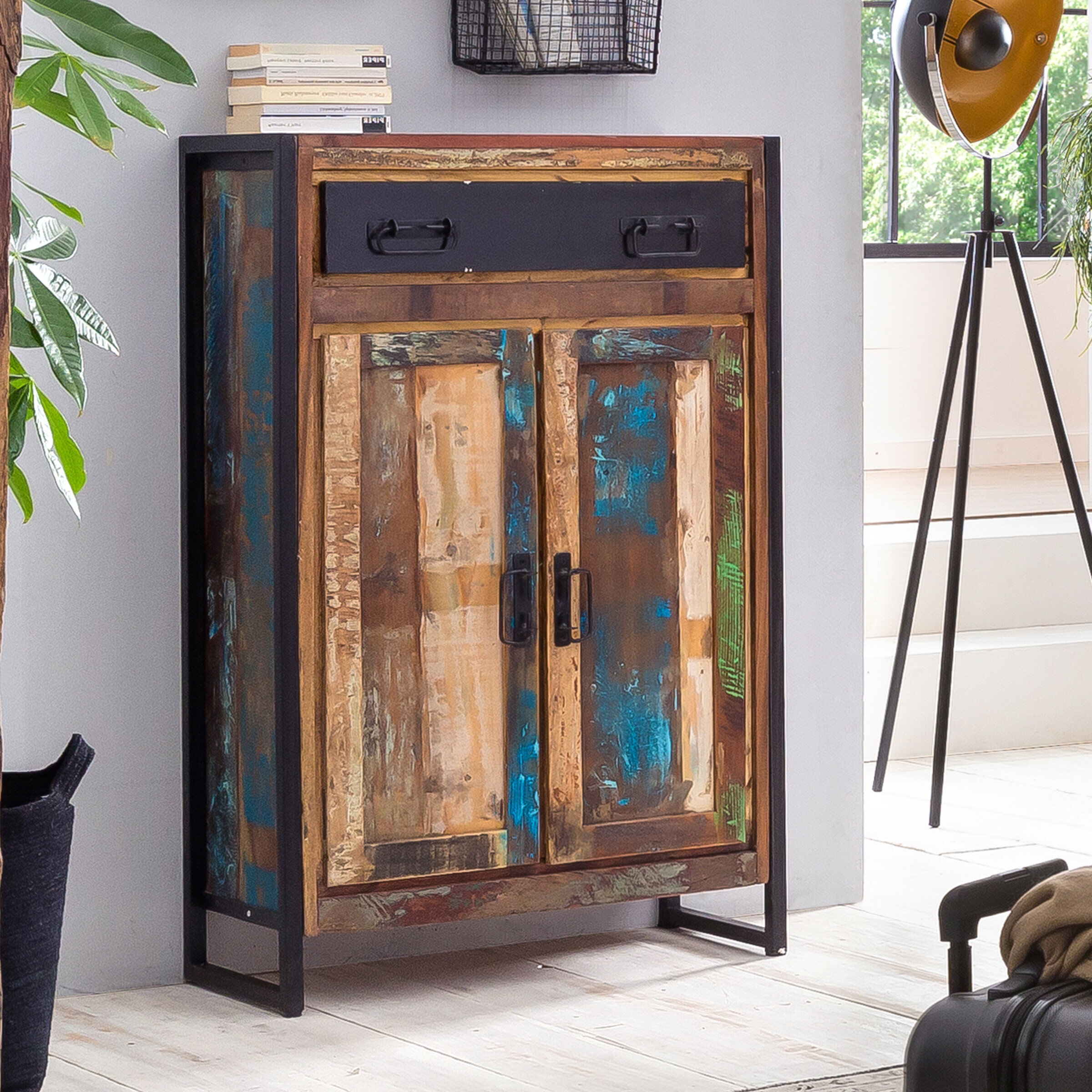 Artistiq Opbergkast Bali Vintage multicolor, 110 x 76cm - Meerkleurig - 4055195356902