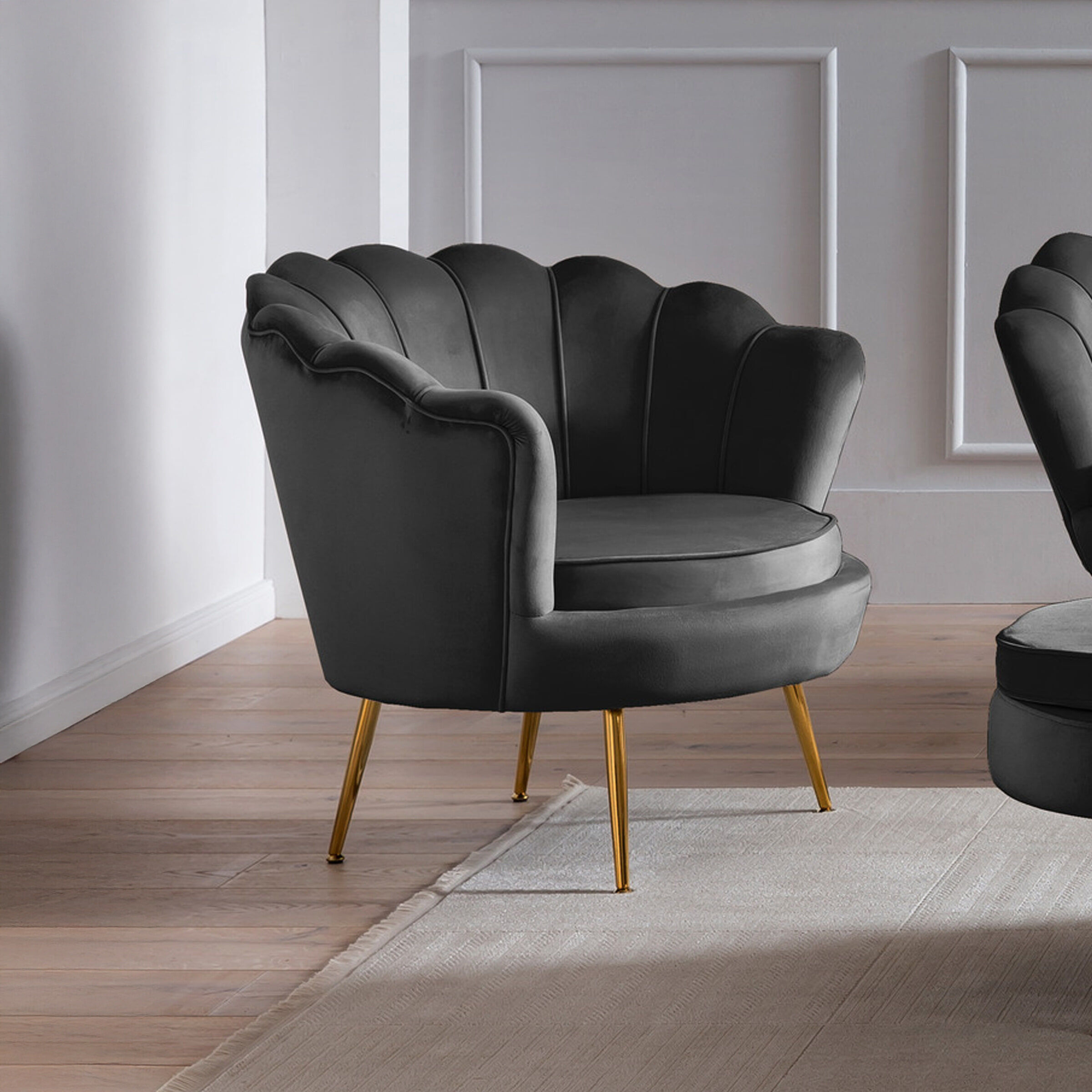 Artistiq Fauteuil Lizzy, Velvet - Zwart - 4251744807356