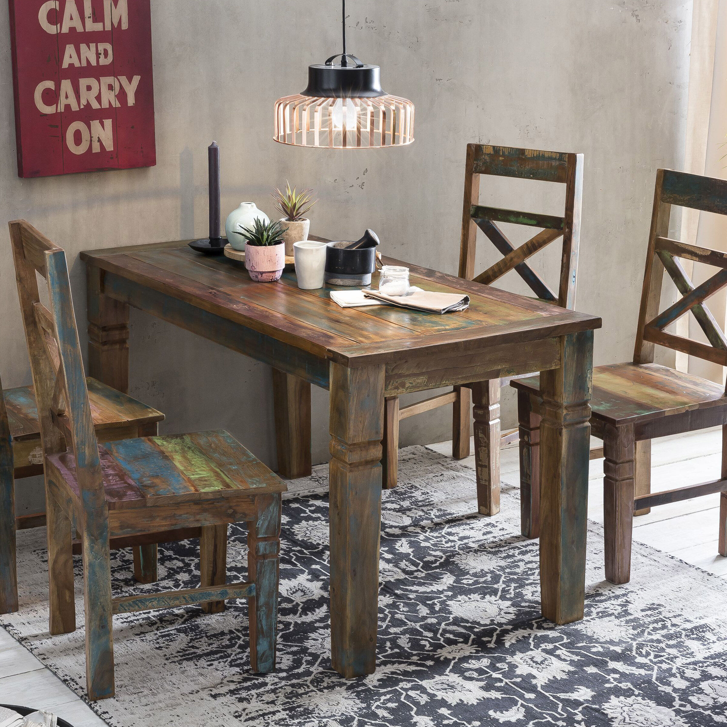 Artistiq Vintage Eettafel Riverboat 140 x 70cm - Hout,Meerkleurig - 4055195911408