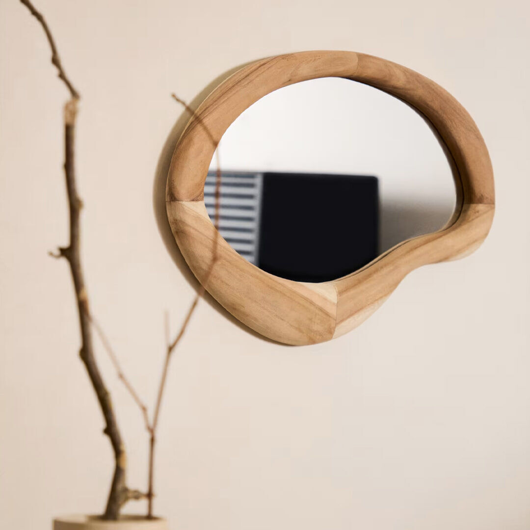 Kave Home Organische Spigel Selem Mungurhout, 68 x 44cm - Japandi - 8433840894881