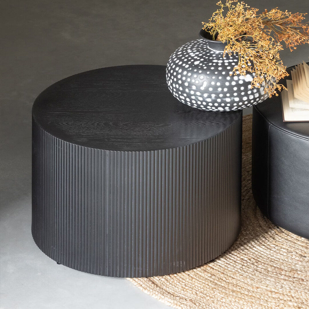 WOOOD Ronde Bijzettafel Sanne ø60cm - zwart - Exclusive - 8714713137718