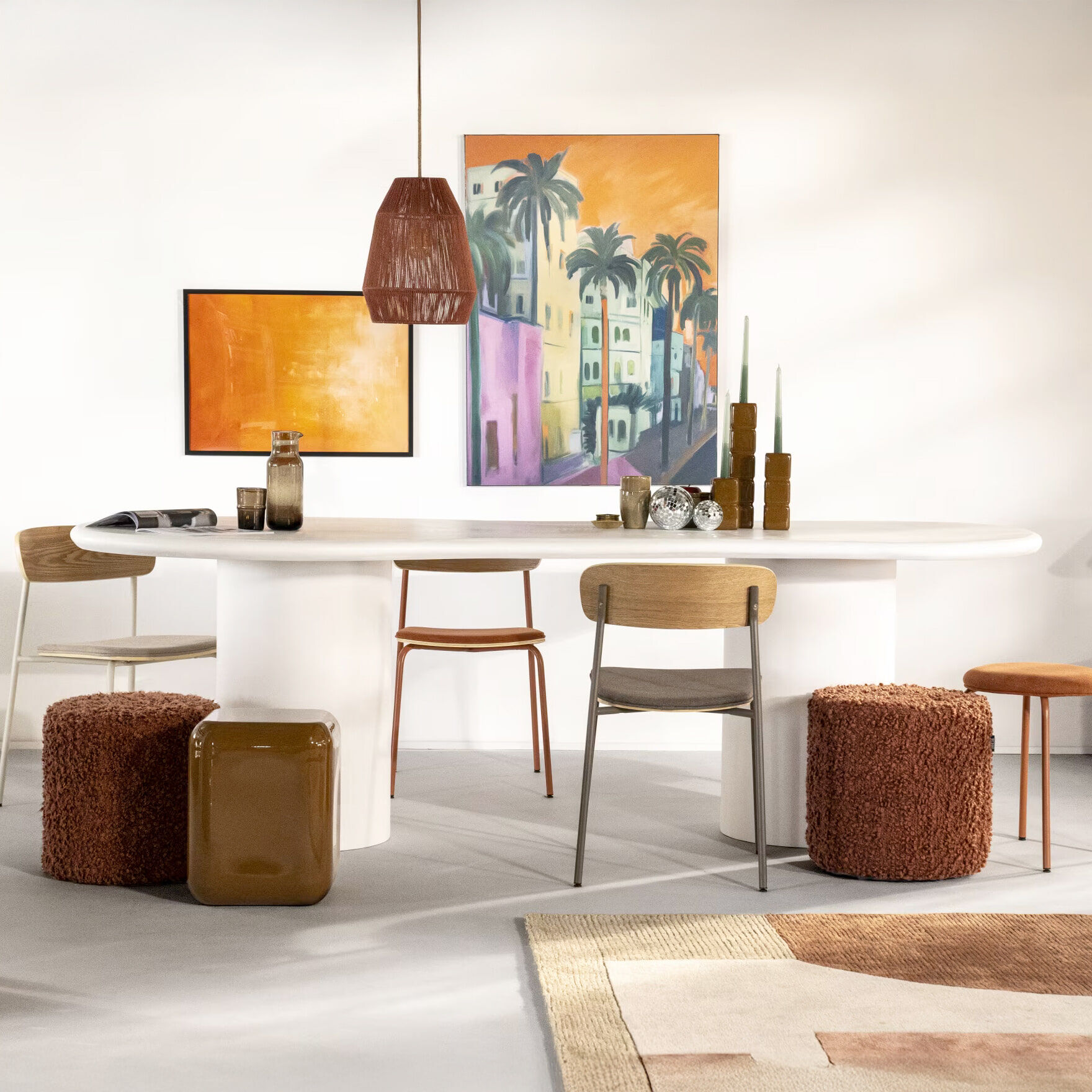 By-Boo Organische Eettafel Seki 250 x 110cm - Wit - 8720874592105