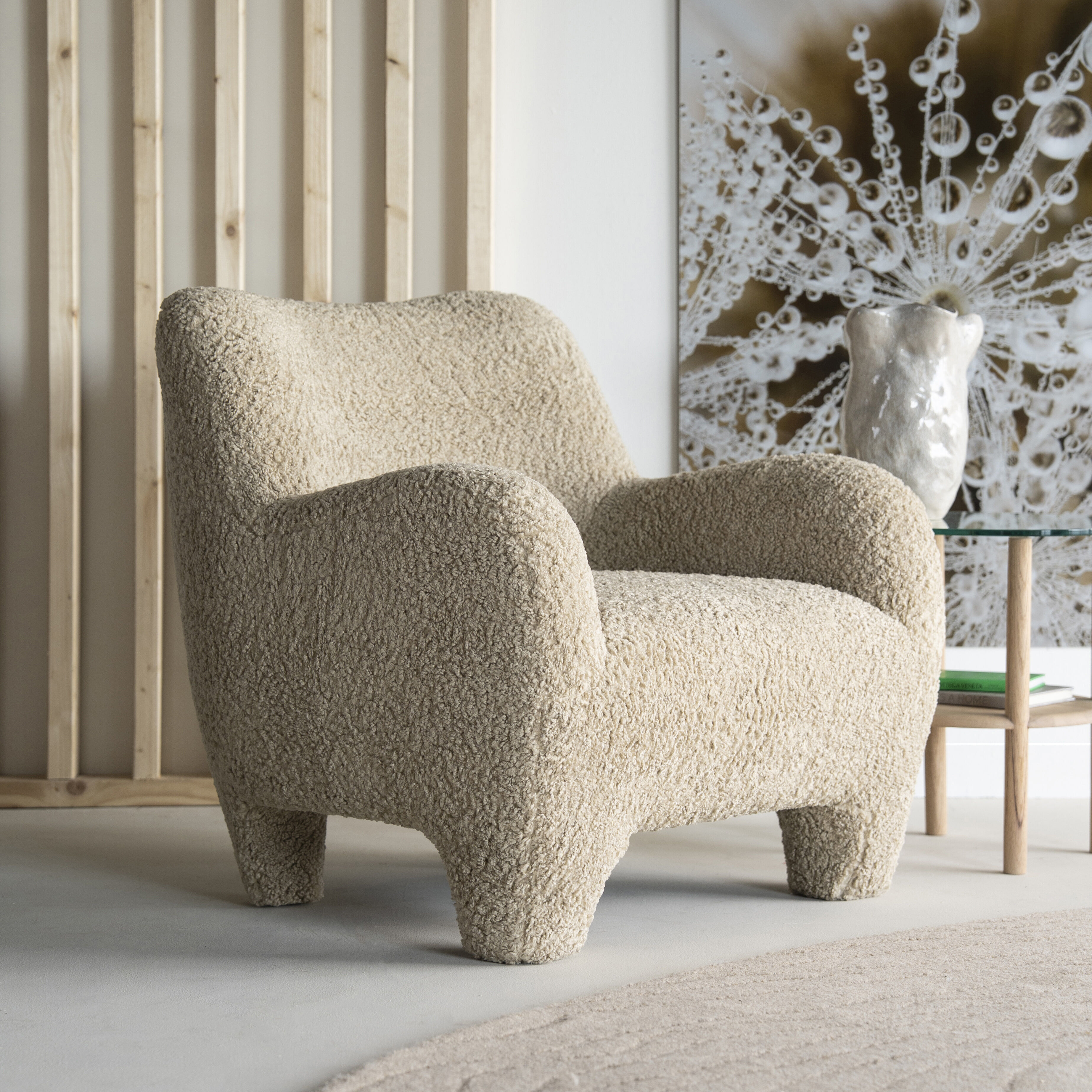 Eleonora Fauteuil Shaun Sheep stof - Taupe - 8719087033215