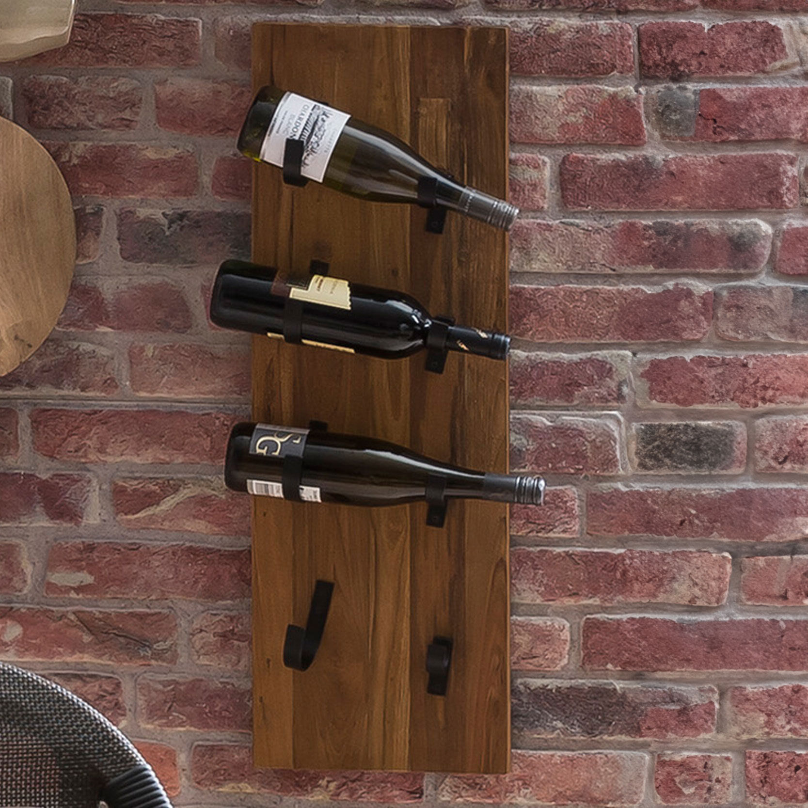 Artistiq Wijnrek Shontay Mangohout, Voor 4 flessen - Bruin - 4055195092534