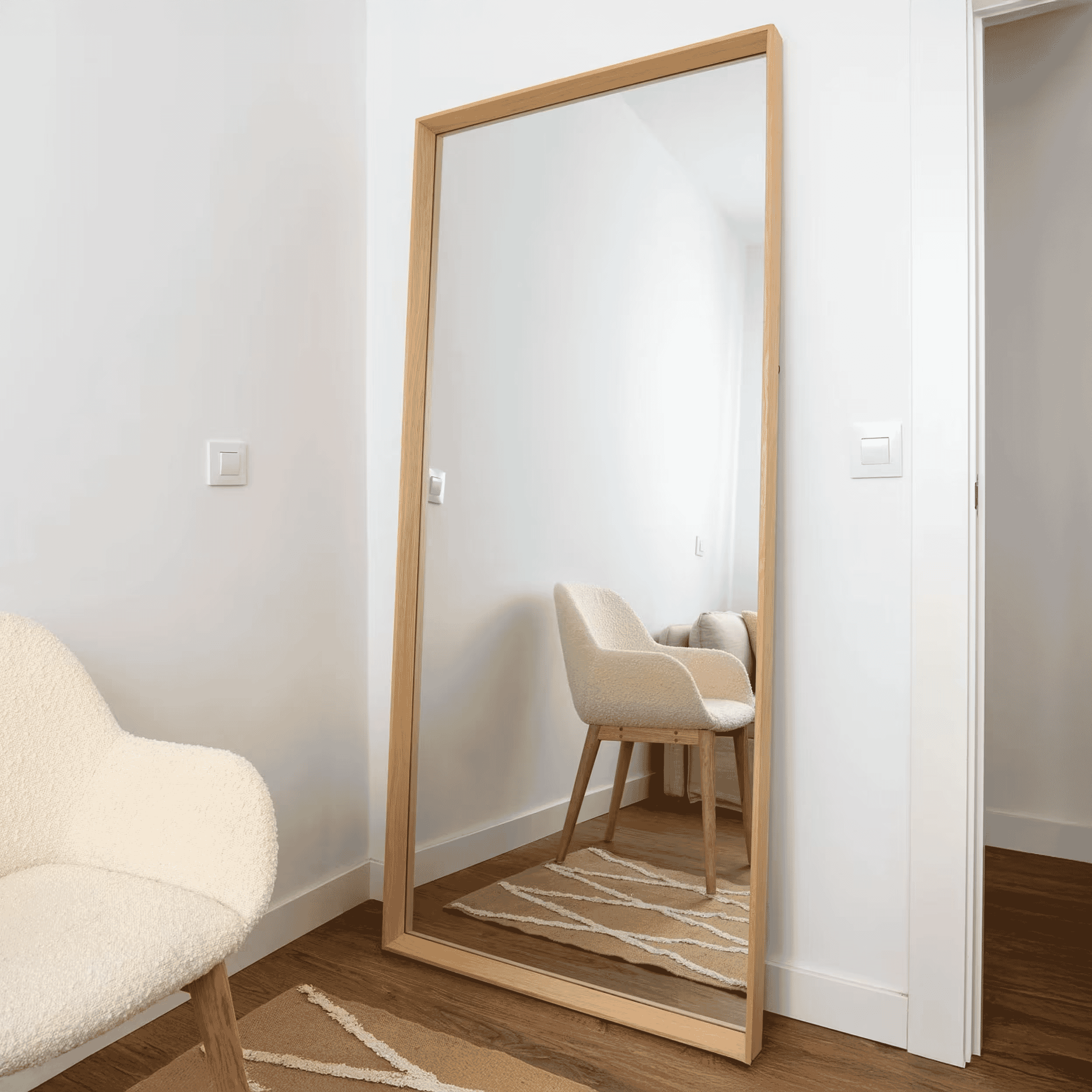 Kave Home Spiegel Nerina 180 x 80cm - Naturel - Passpiegel - 8433840633664