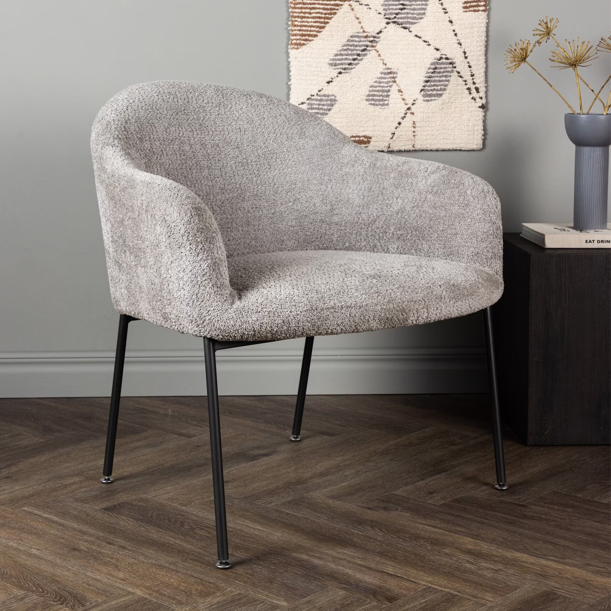 Nohr Fauteuil Sharise Bouclé - Lichtgrijs - 7340220800190