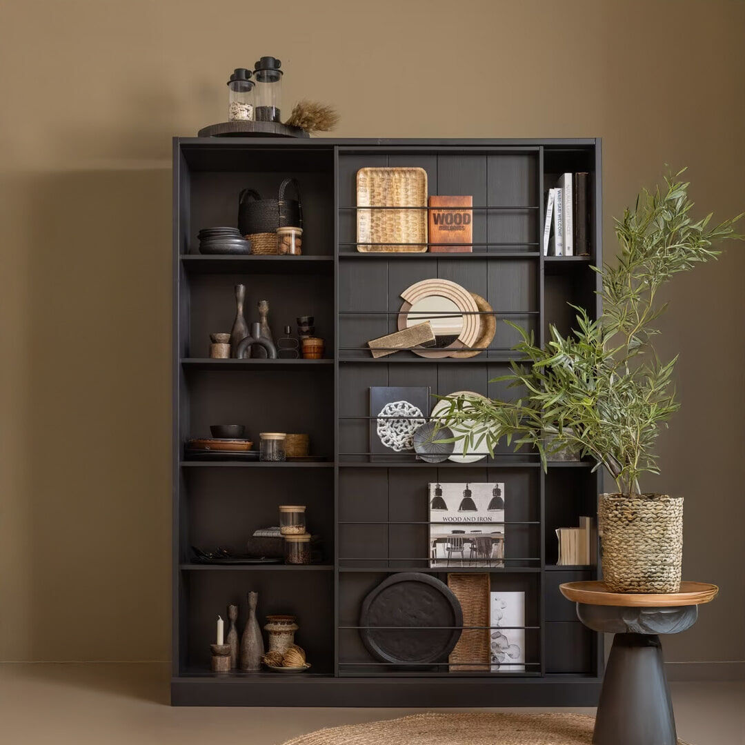 WOOOD Opbergkast Swing Met schuifdeur - Mat Zwart - Exclusive - 8714713092598