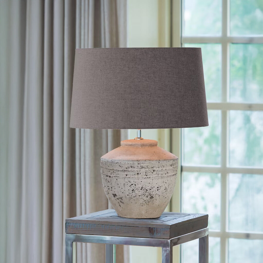 Light & Living Tafellamp Toba 40cm - Antiek Grijs (excl. kap) - 8717807075545