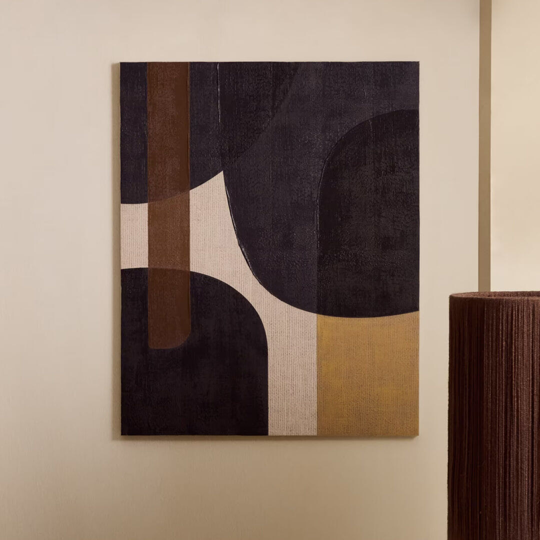 Kave Home Schilderij Tonol 100 x 80cm - Zwart - 8433840954295