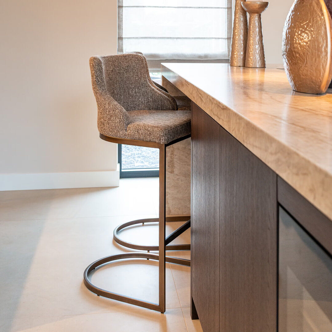 Richmond Barstoel Bolton Tweed stof - Bruin (zithoogte 76cm) - 8721009422687