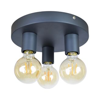 Urban Interiors plafondlamp 'Triple' Ø25cm, kleur Vintage Black - 8719325171433
