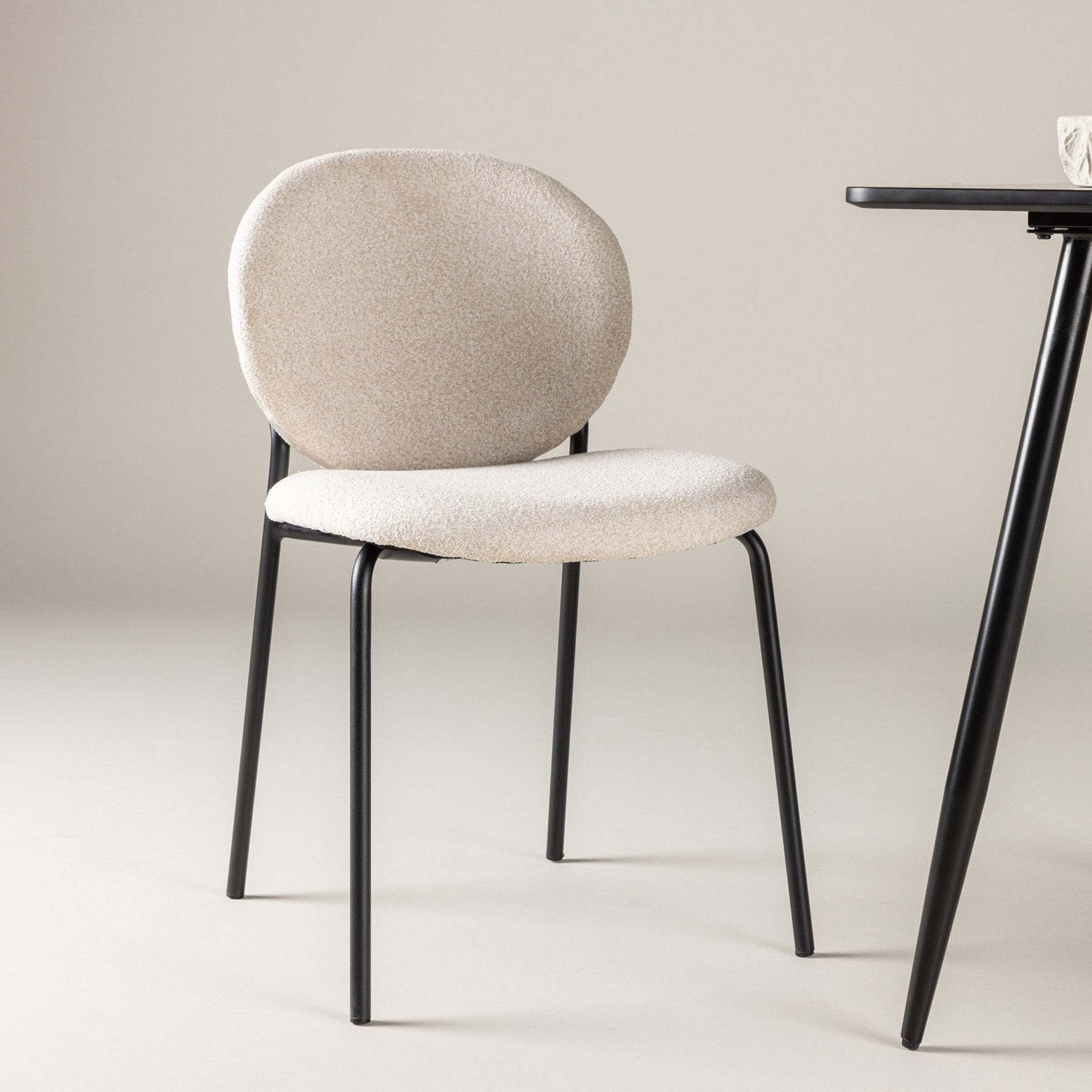 Nohr Eetkamerstoel Marguita Bouclé - Beige - 7340220823106