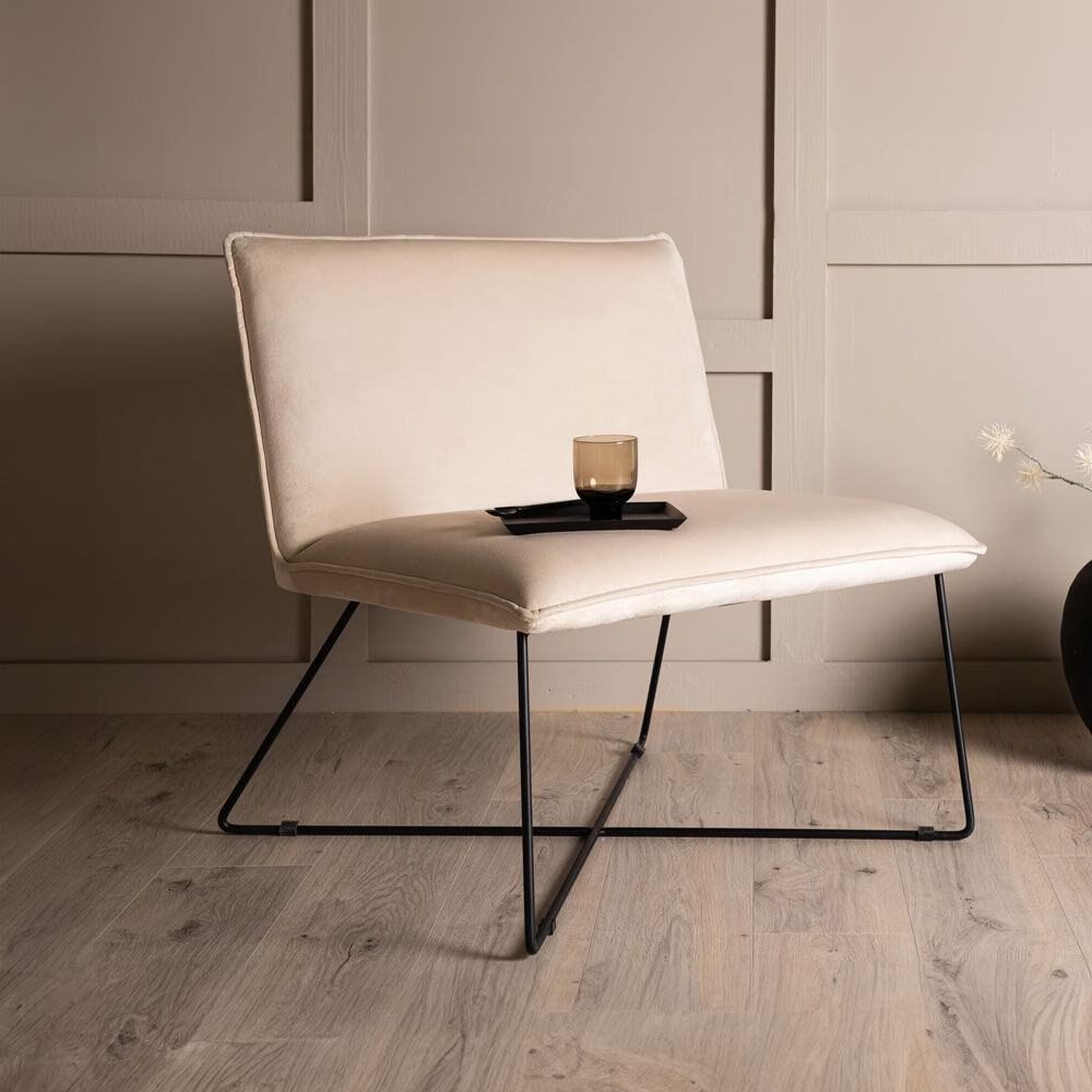 Nohr Fauteuil Tindra Velvet - Beige - 7340206963581