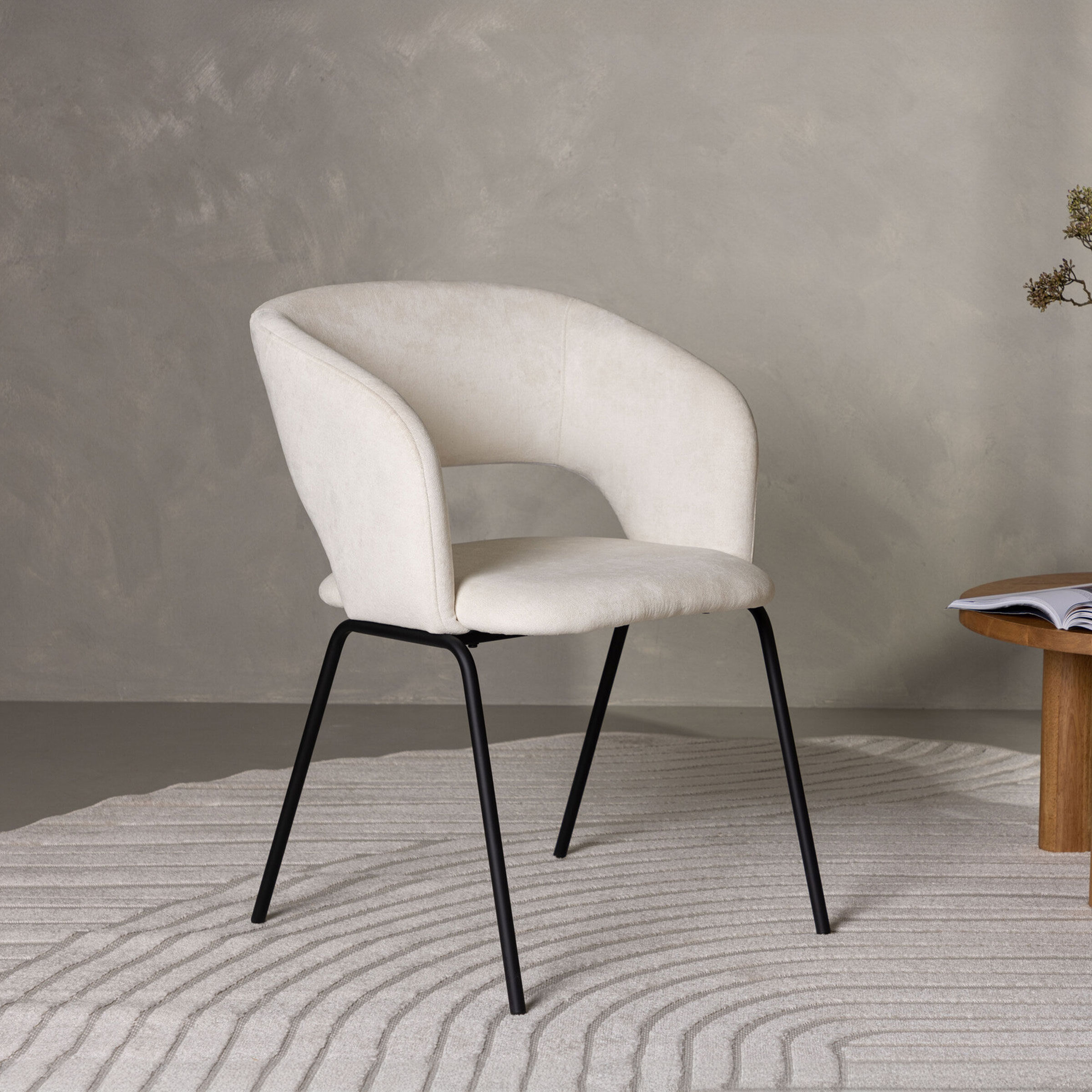 Nohr Eetkamerstoel Elwood Linnen - Wit - 7340206996817