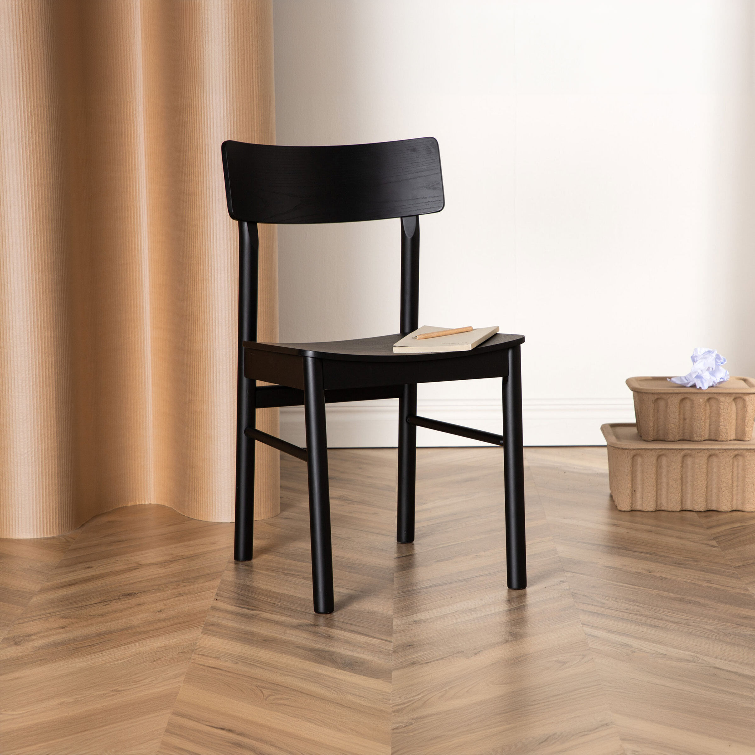 Nohr Eetkamerstoel Waylen Berkenhout - Zwart - 7340206962485