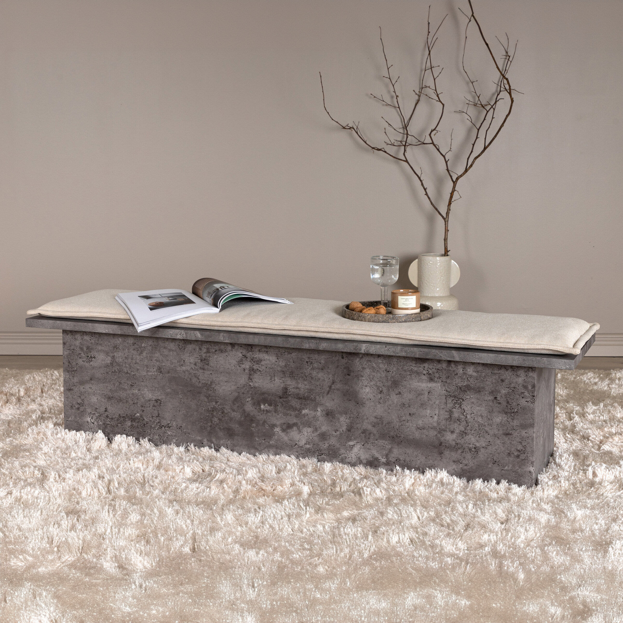 Nohr Halbank Joany Met kussen, 160cm - Grijs - 7340206963390