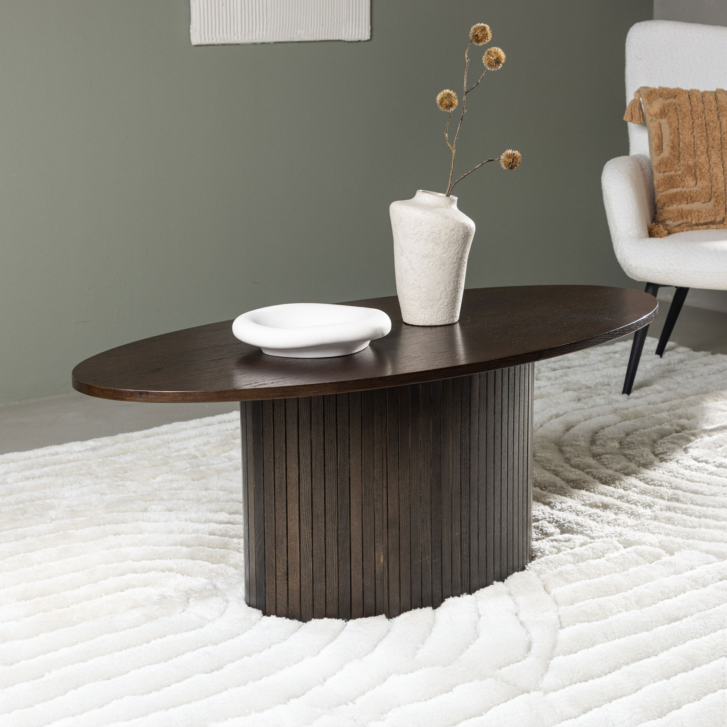 Nohr Ovale Salontafel Fionna 120 x 55cm - Mokka - Ovaal - 7340220801364