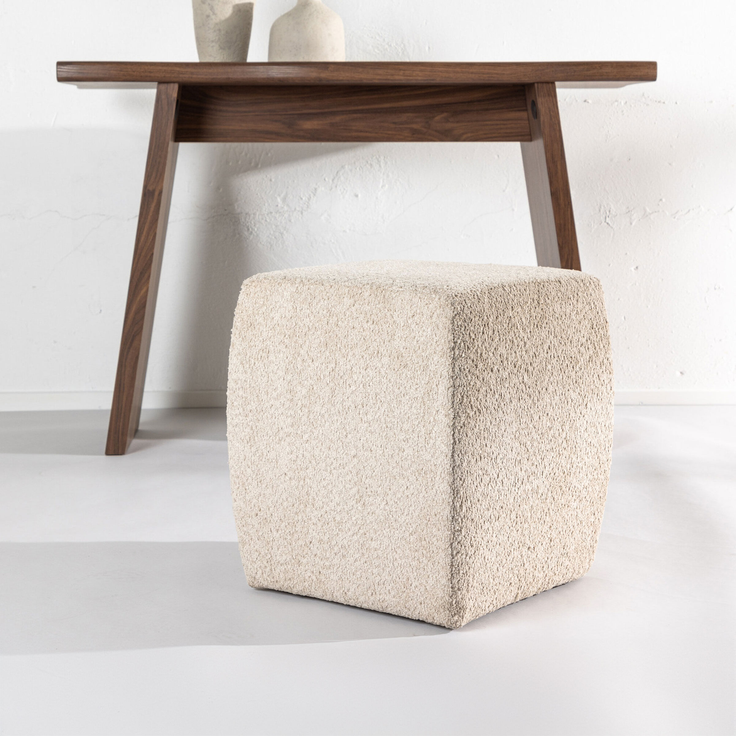 Nohr Poef Briane Bouclé - Beige - 7350107080386