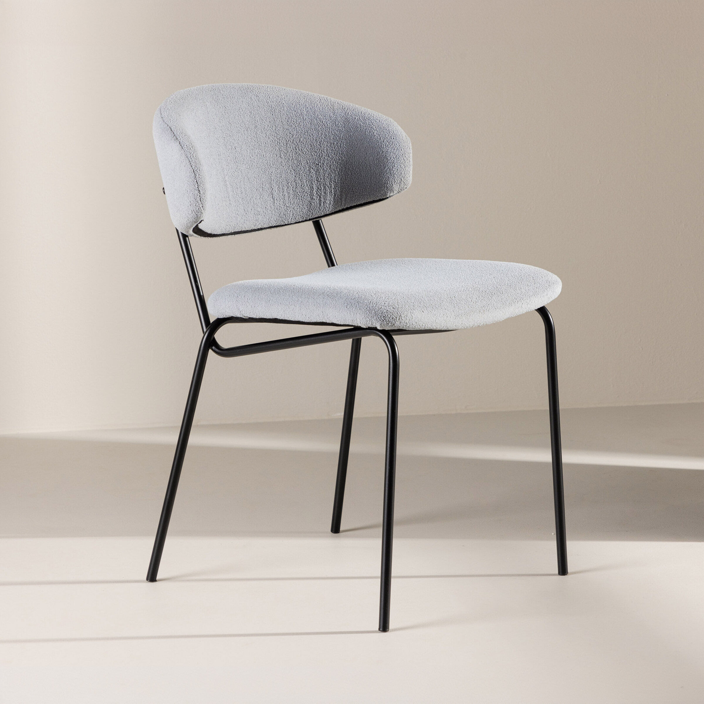 Nohr Eetkamerstoel Jannet Bouclé - Lichtblauw - 7340220823786