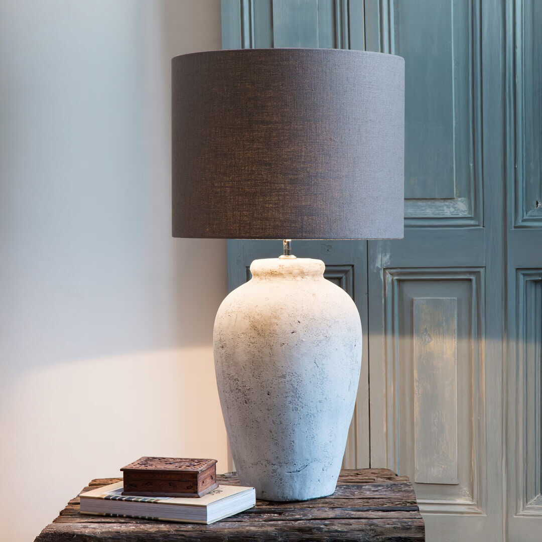 Light & Living Tafellamp Vesuvius Keramiek - Lichtgrijs (excl. kap) - 8717807075453
