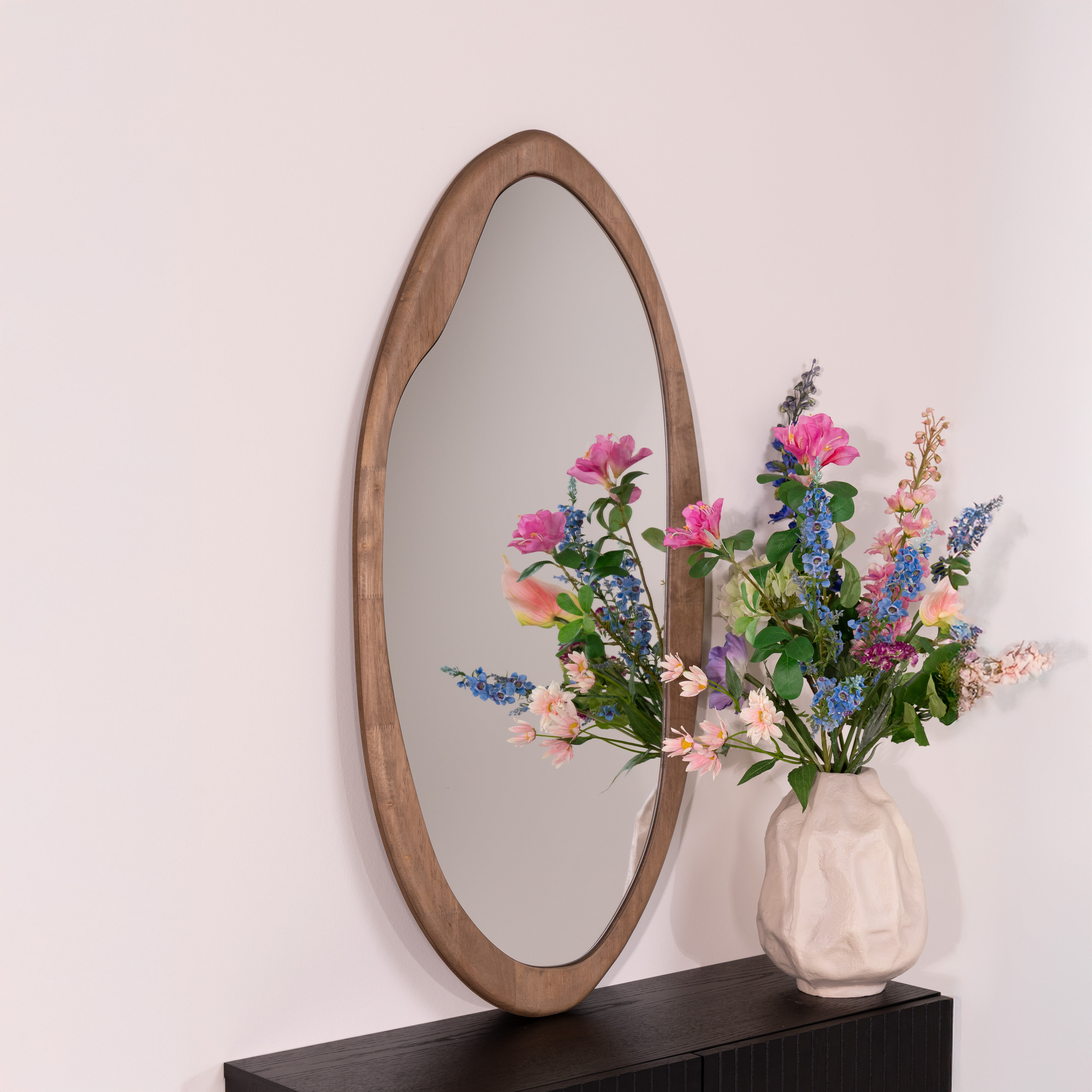 By-Boo Organische Spiegel Laban Hout, 100 x 50cm - Natuurlijk - Japandi - 8720874591245