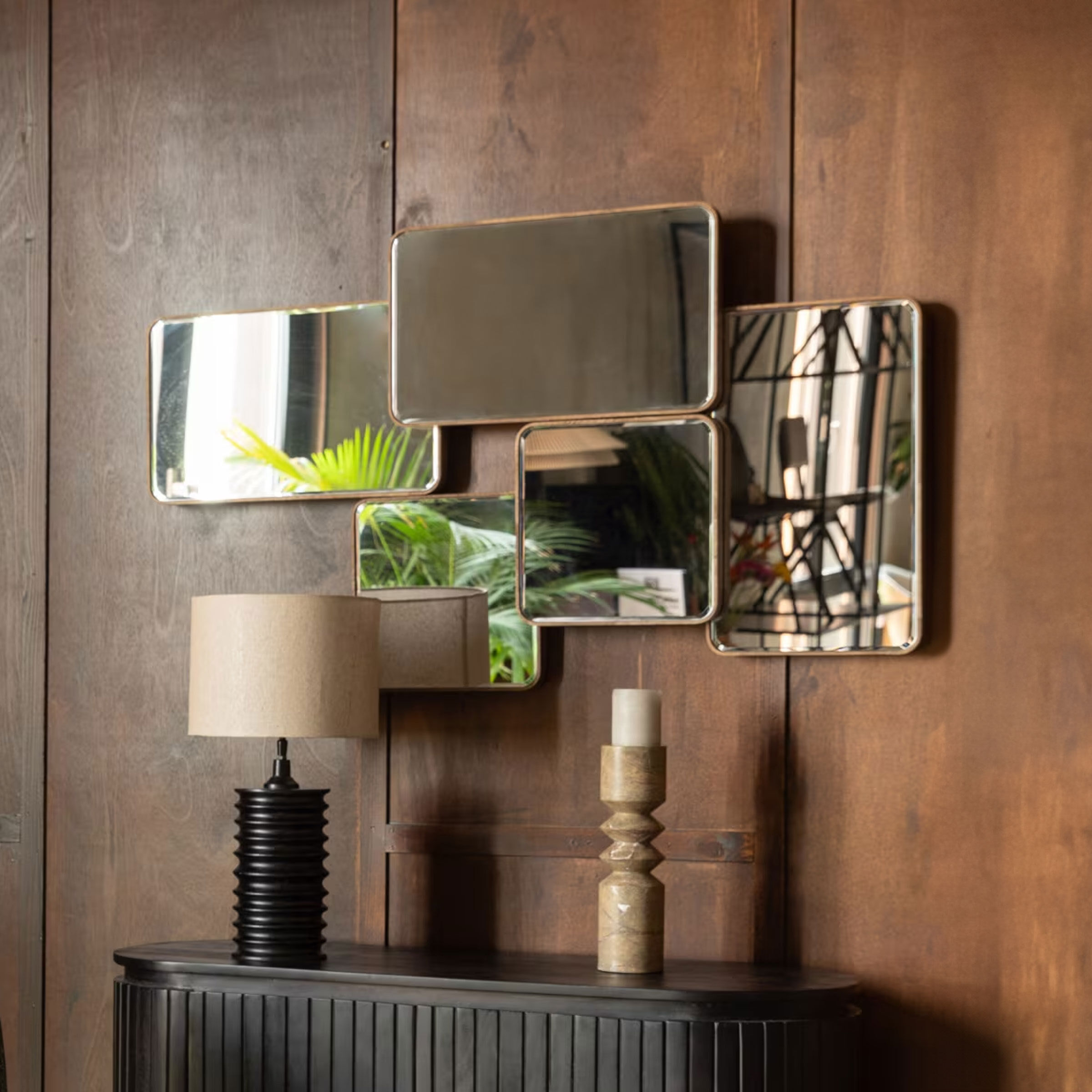 Dutchbone Spiegel Cordelia Rubberhout, 70 x 120cm - Bruin - 8718548090118