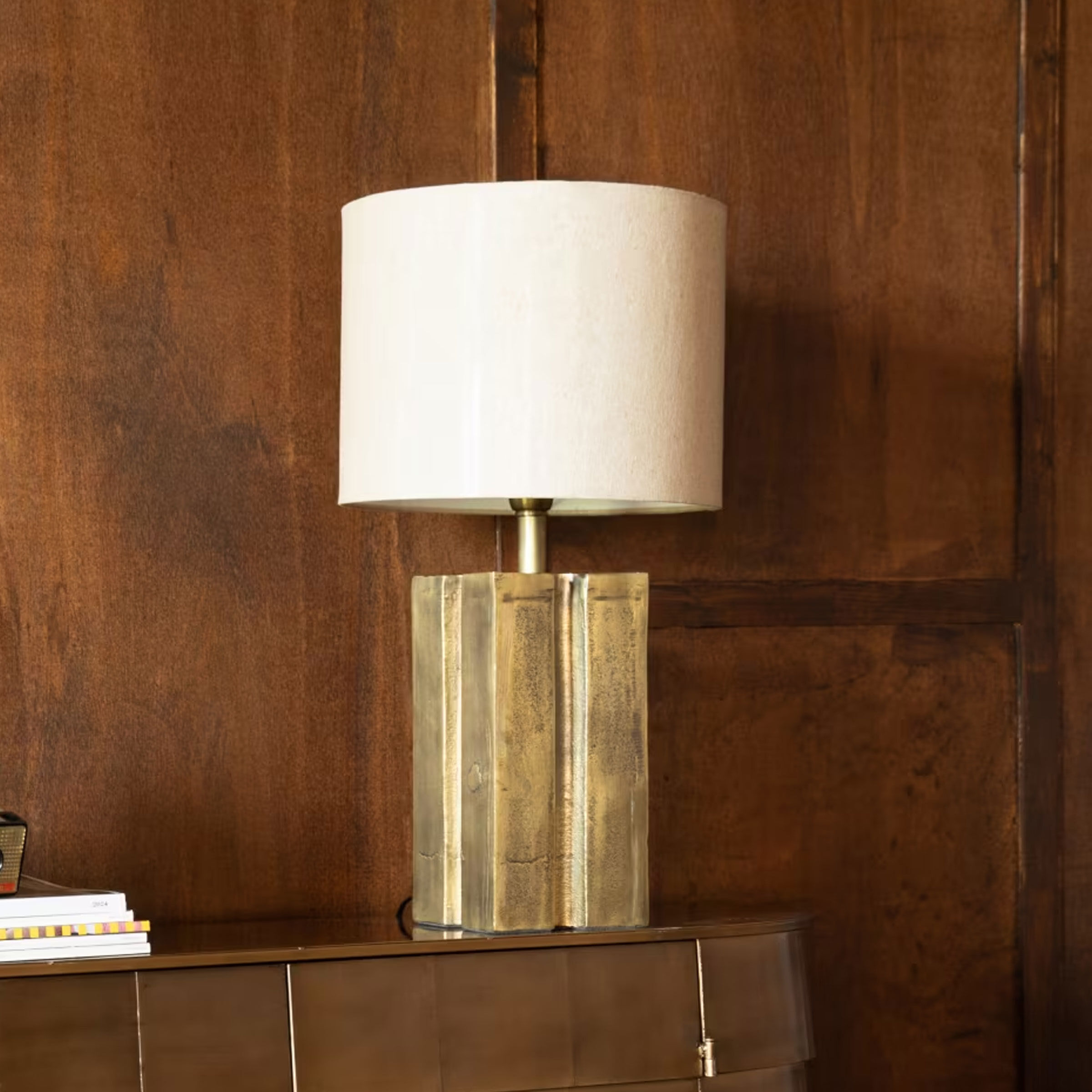 Dutchbone Tafellamp Roc Linnen, 62cm hoog - Wit - 8718548090699