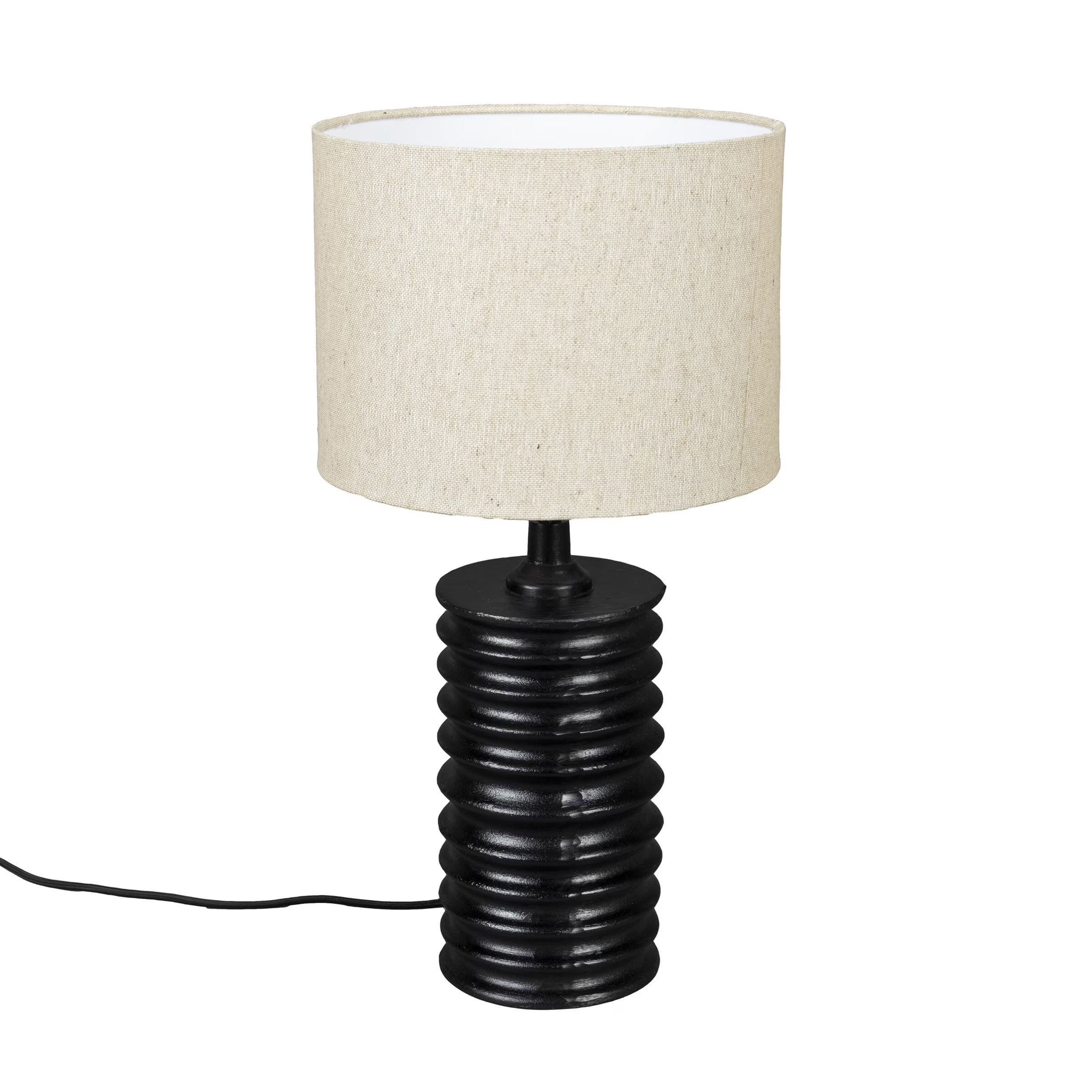 Dutchbone Tafellamp Yalu Linnen, 54cm - Beige - 8718548090705