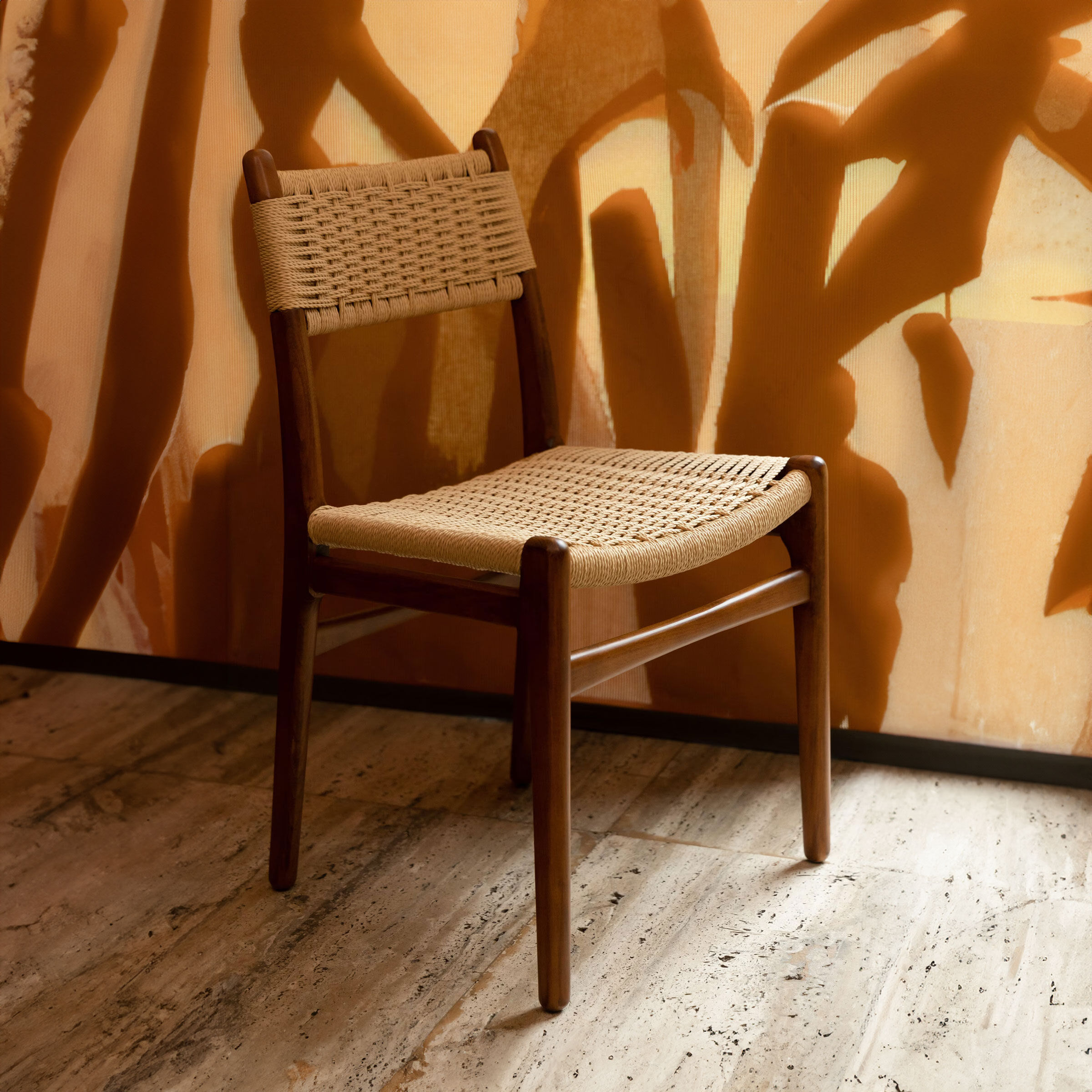 Dutchbone Eetkamerstoel Cecile Beukenhout - Bruin - 8718548074125