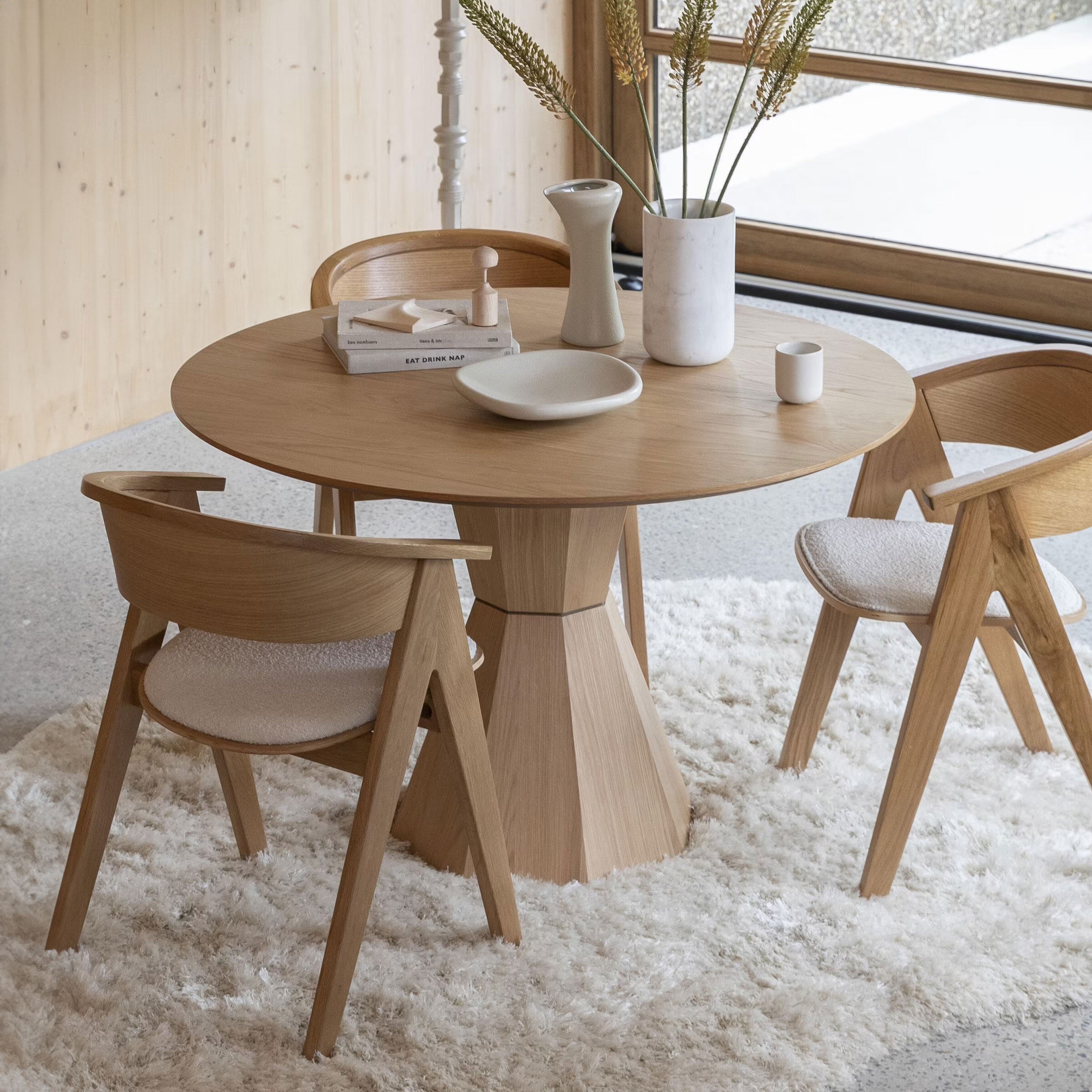 Zuiver Ronde Eettafel Lotus Eikenhout, 120cm - Bruin - 8718548075825