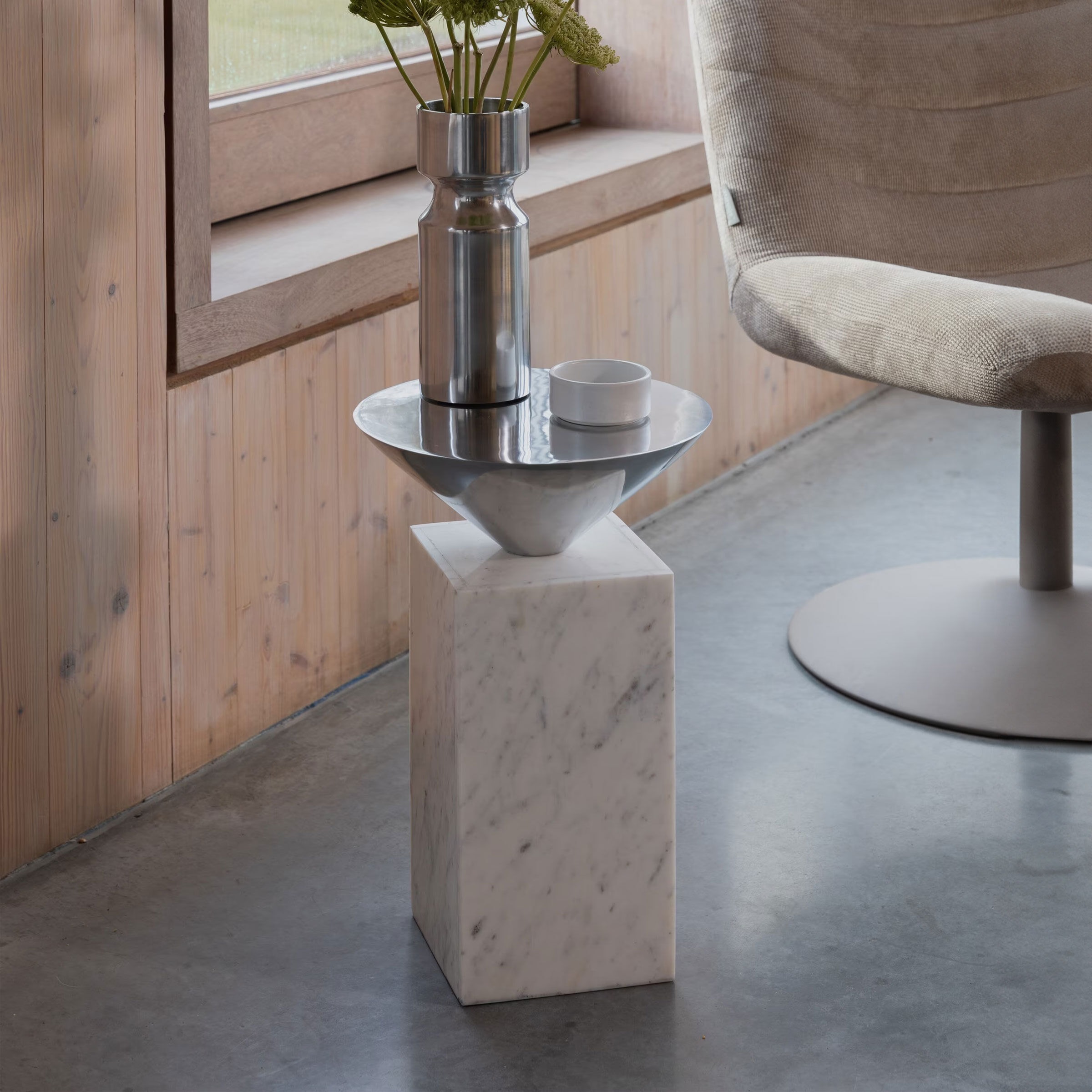 Zuiver Bijzettafel Pride Marmer, 30 x 30cm - Wit - Rond - 8718548084377