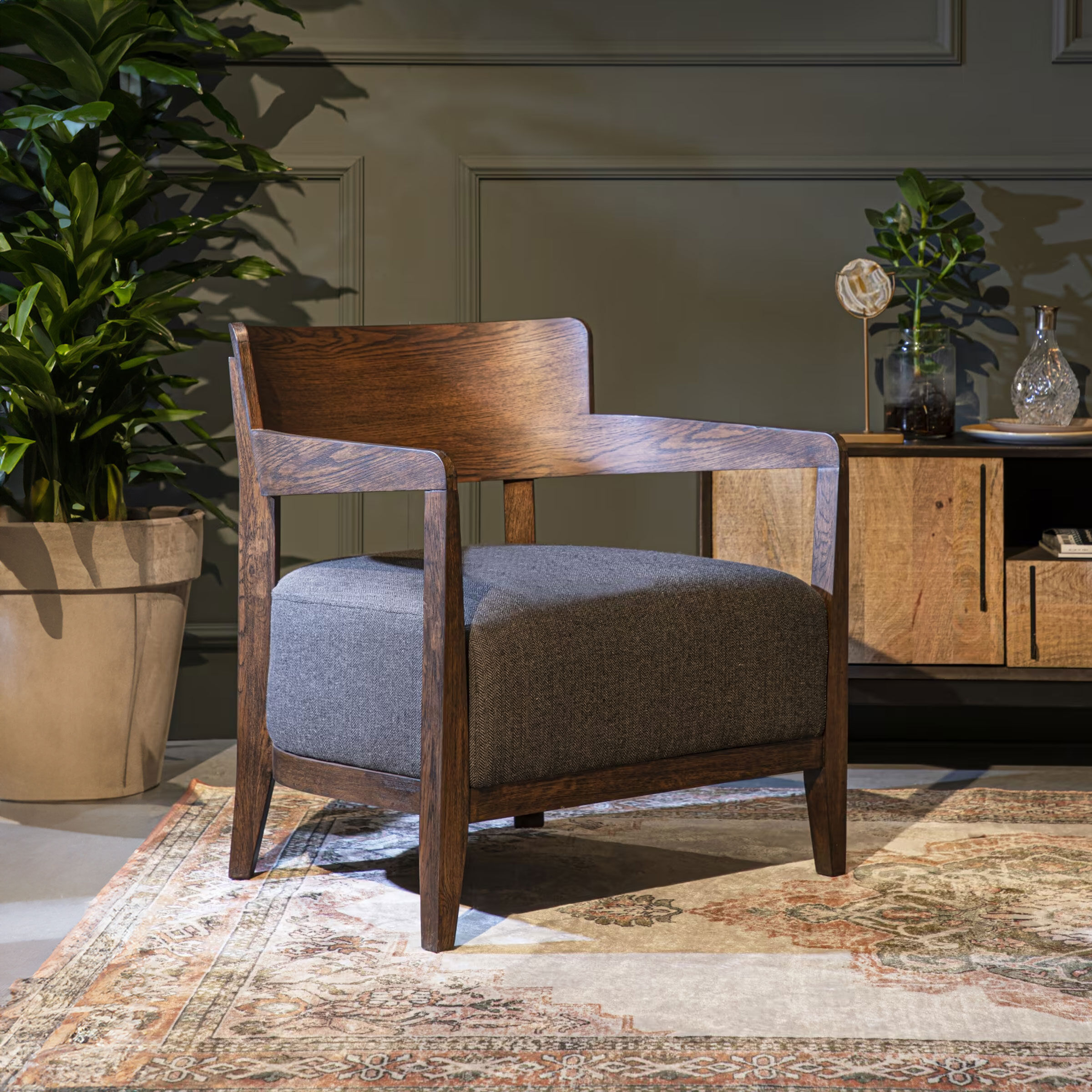 Dutchbone Fauteuil Duran - Grijs - Japandi - 8718548055780